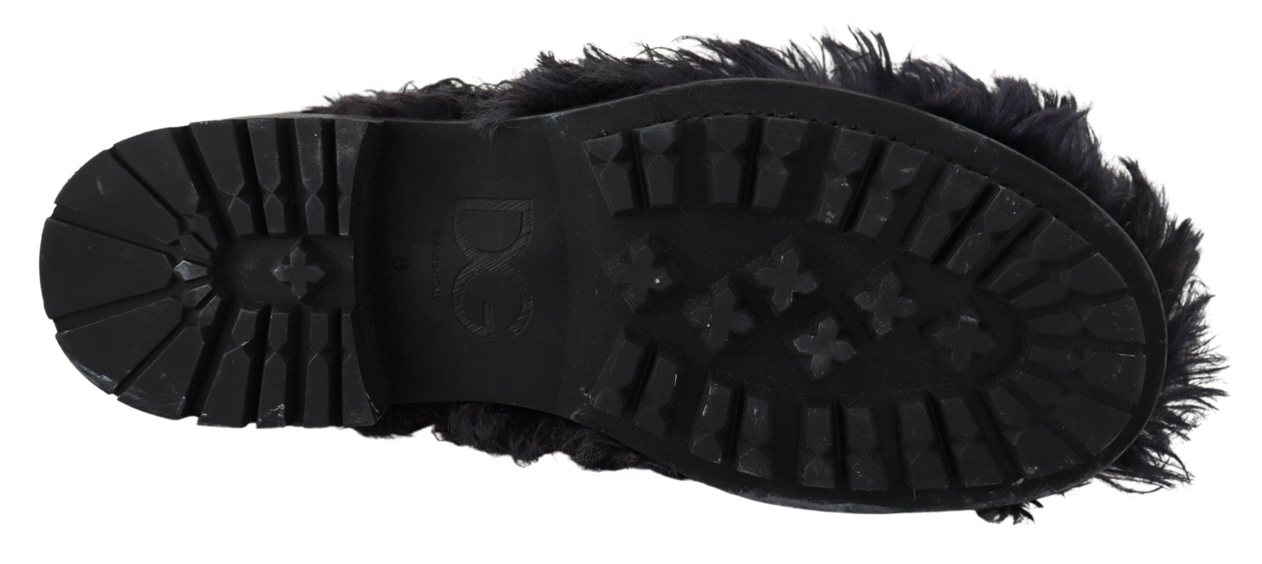 Dolce & Gabbana Black Leather Shearling Ankle Men's Boots