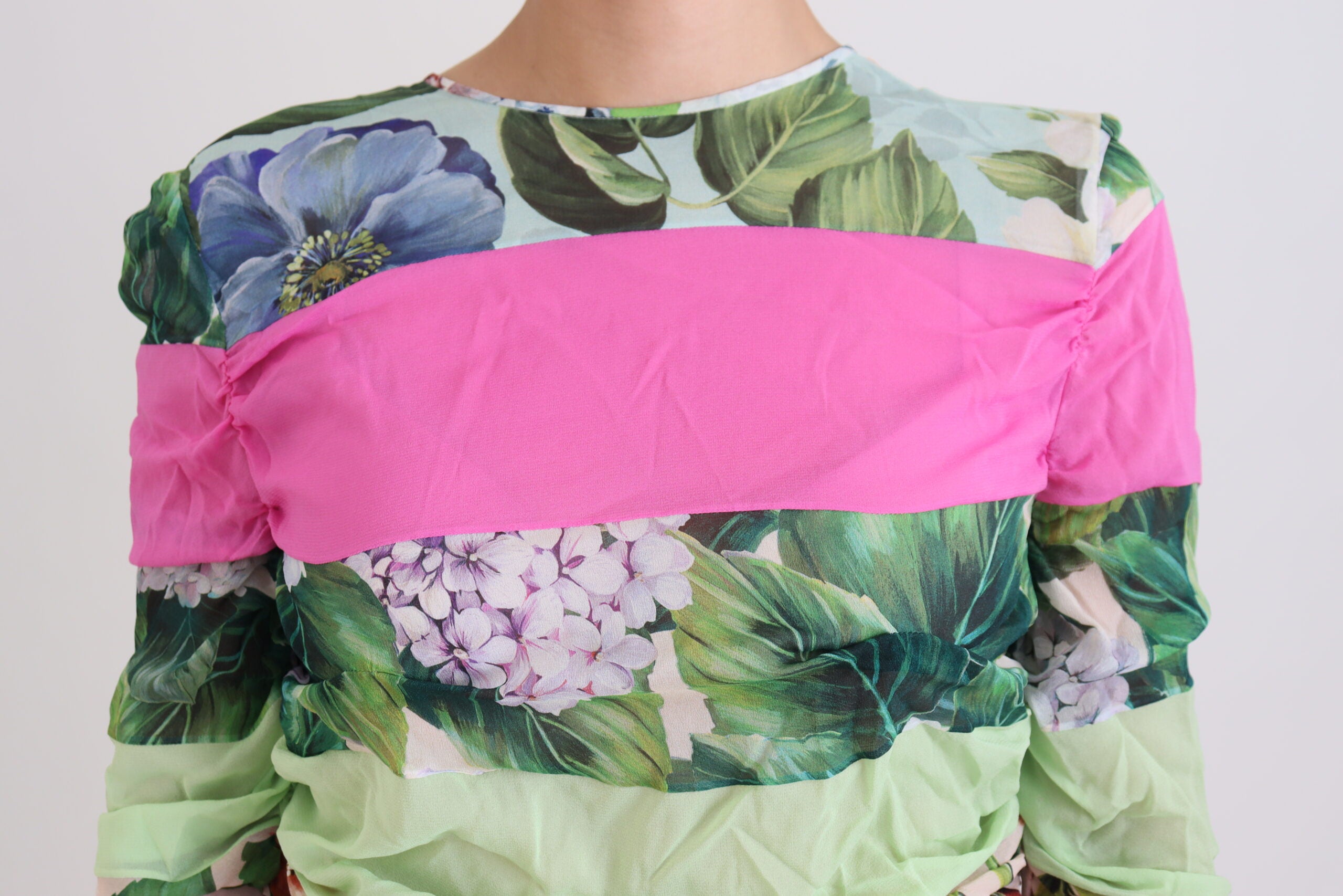 Dolce & Gabbana Multicolor Silk Floral Bodycon Sheath Women's Dress