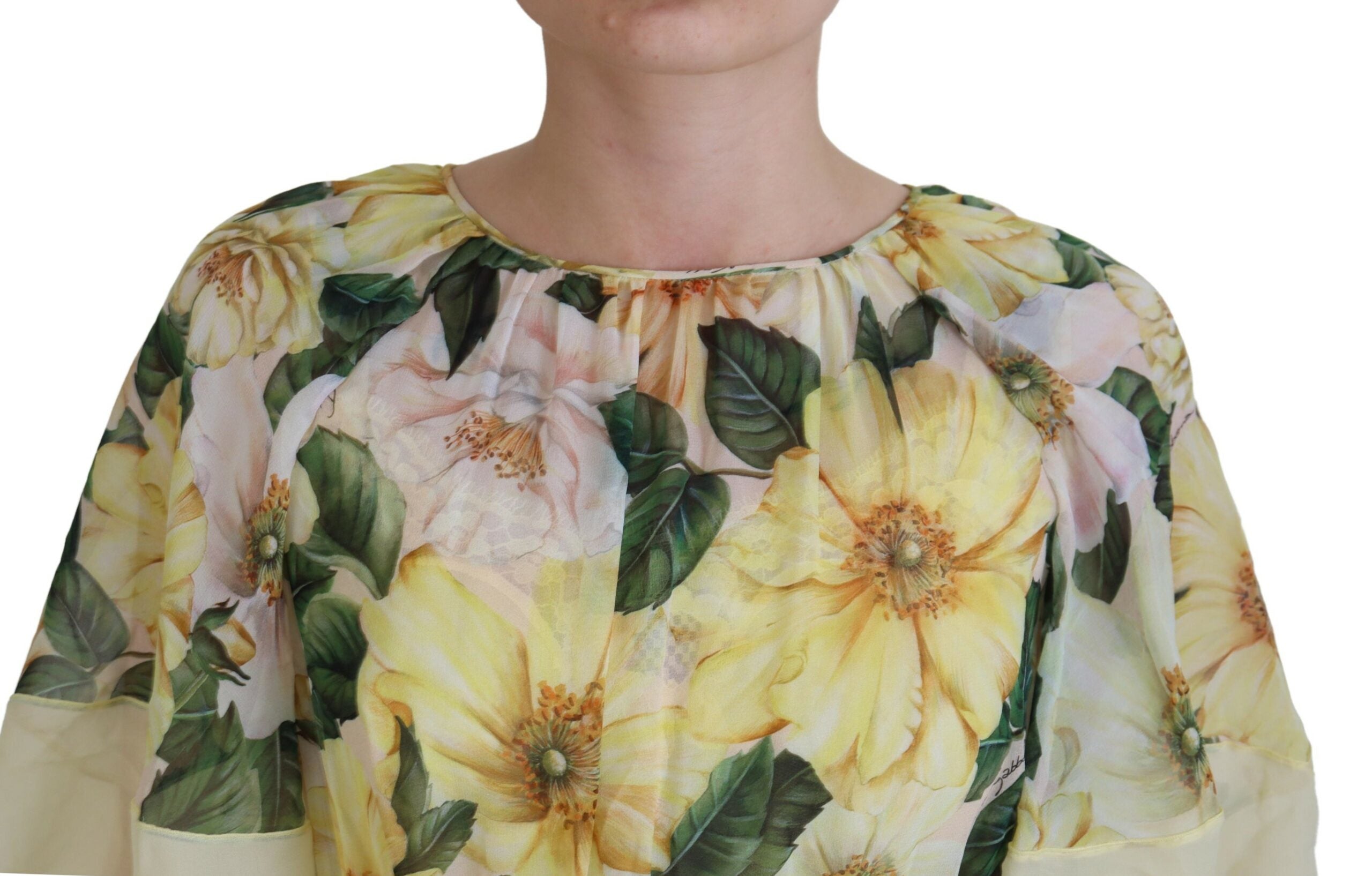 Dolce & Gabbana Multicolor Silk Floral Print Long Maxi Women's Dress
