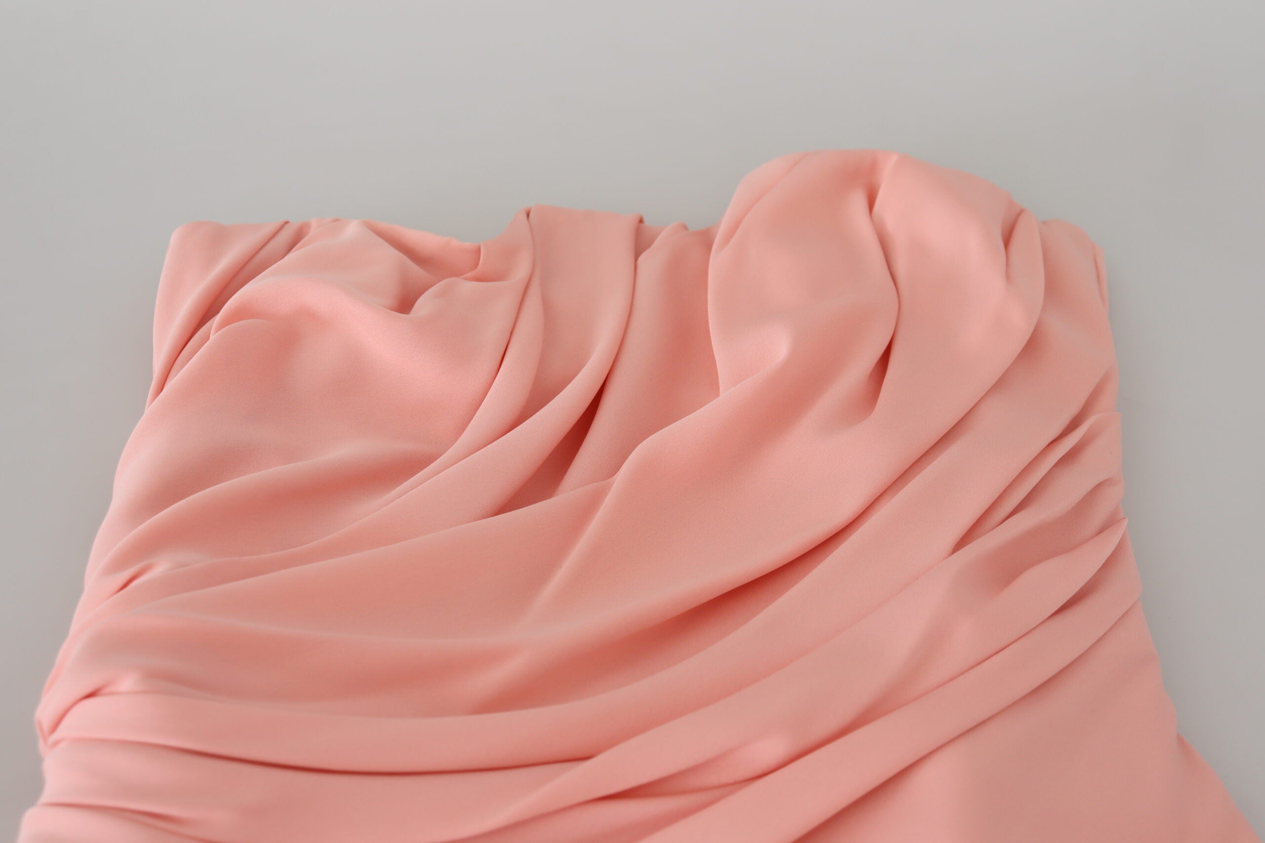 Dolce & Gabbana Pink Silk Stretch Strapless Sheath Women's Dress