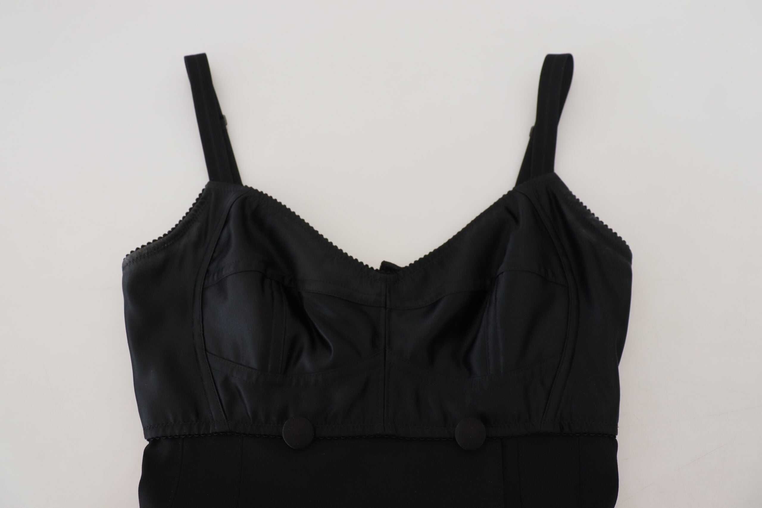 Dolce & Gabbana Black Fit Wool Stretch Sheath Mini Women's Dress