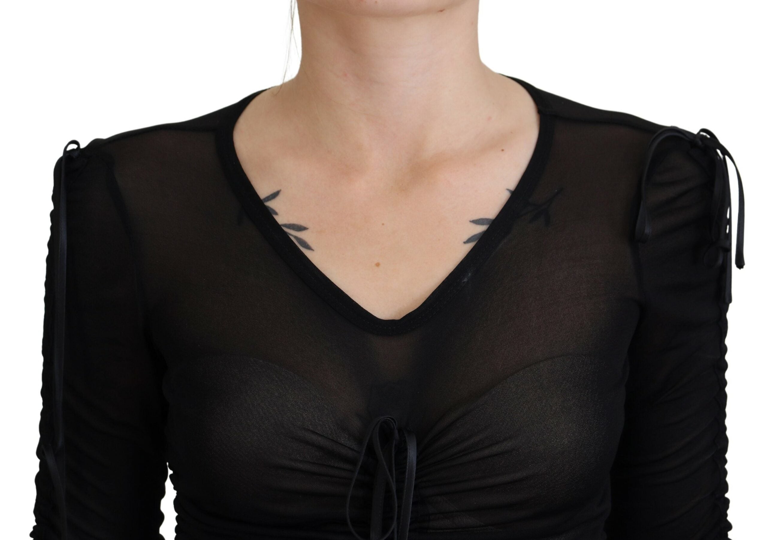 Dolce & Gabbana Black Viscose Bodycon Sheath Midi Women's Dress