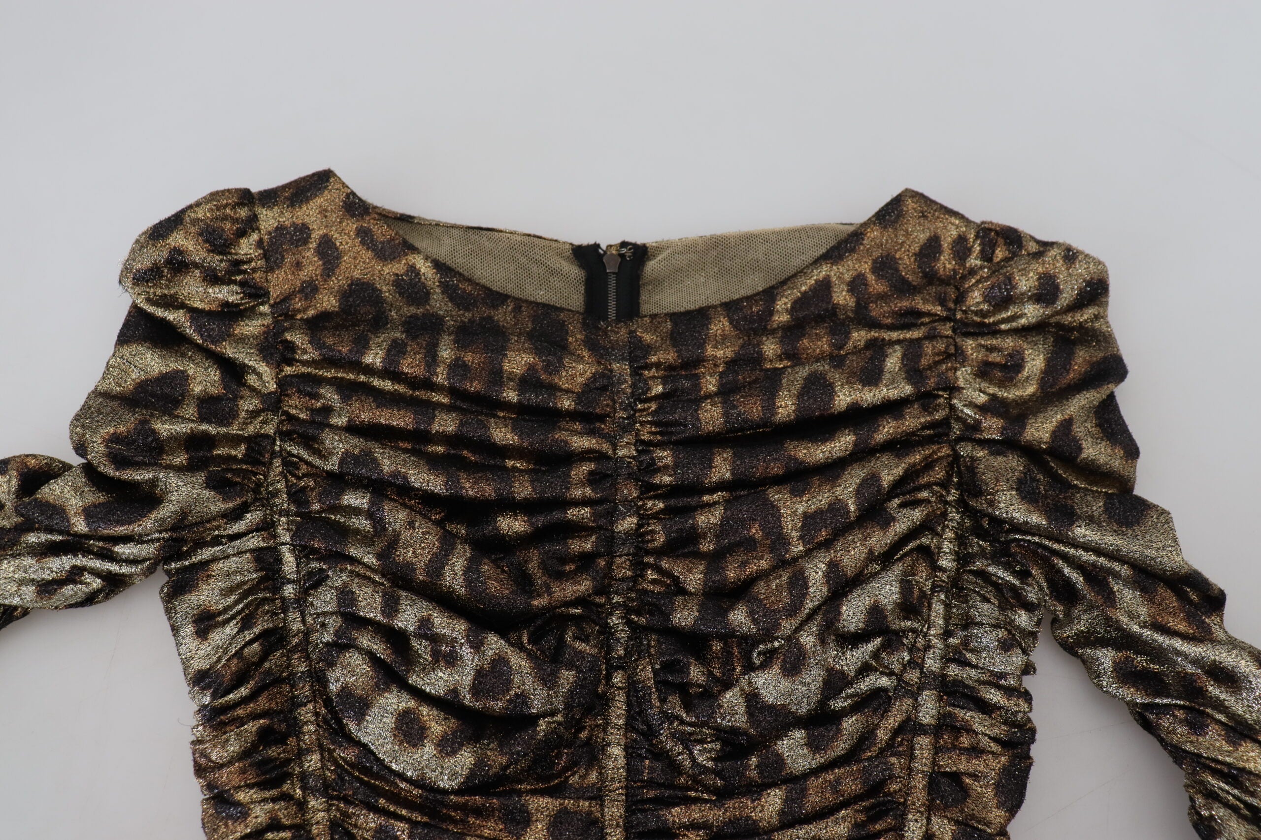 Dolce & Gabbana Multicolor Leopard Bodycon Sheath Midi Women's Dress