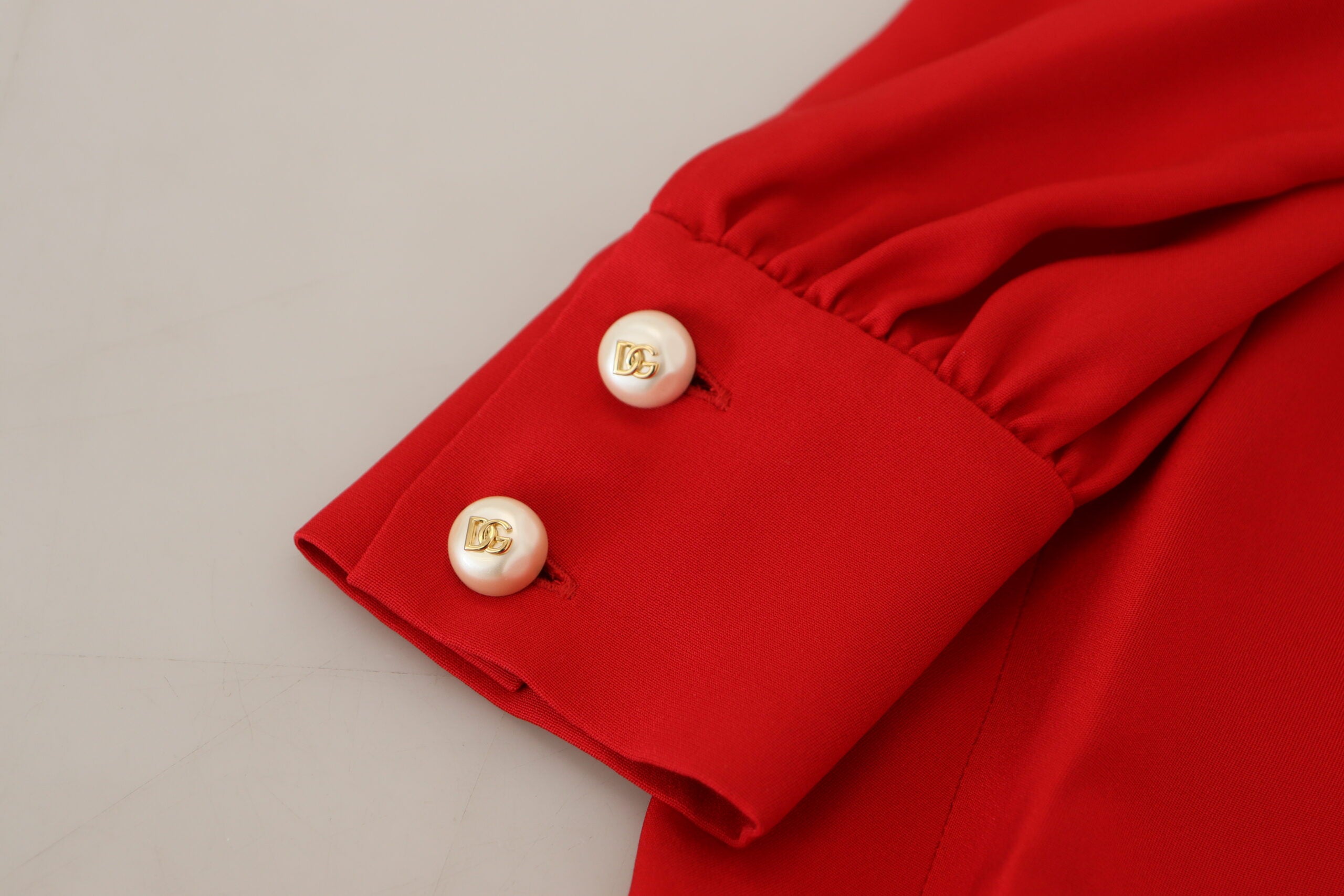 Dolce & Gabbana Red Silk Sheath A-line Knee Length Women's Dress (Pre-Owned)