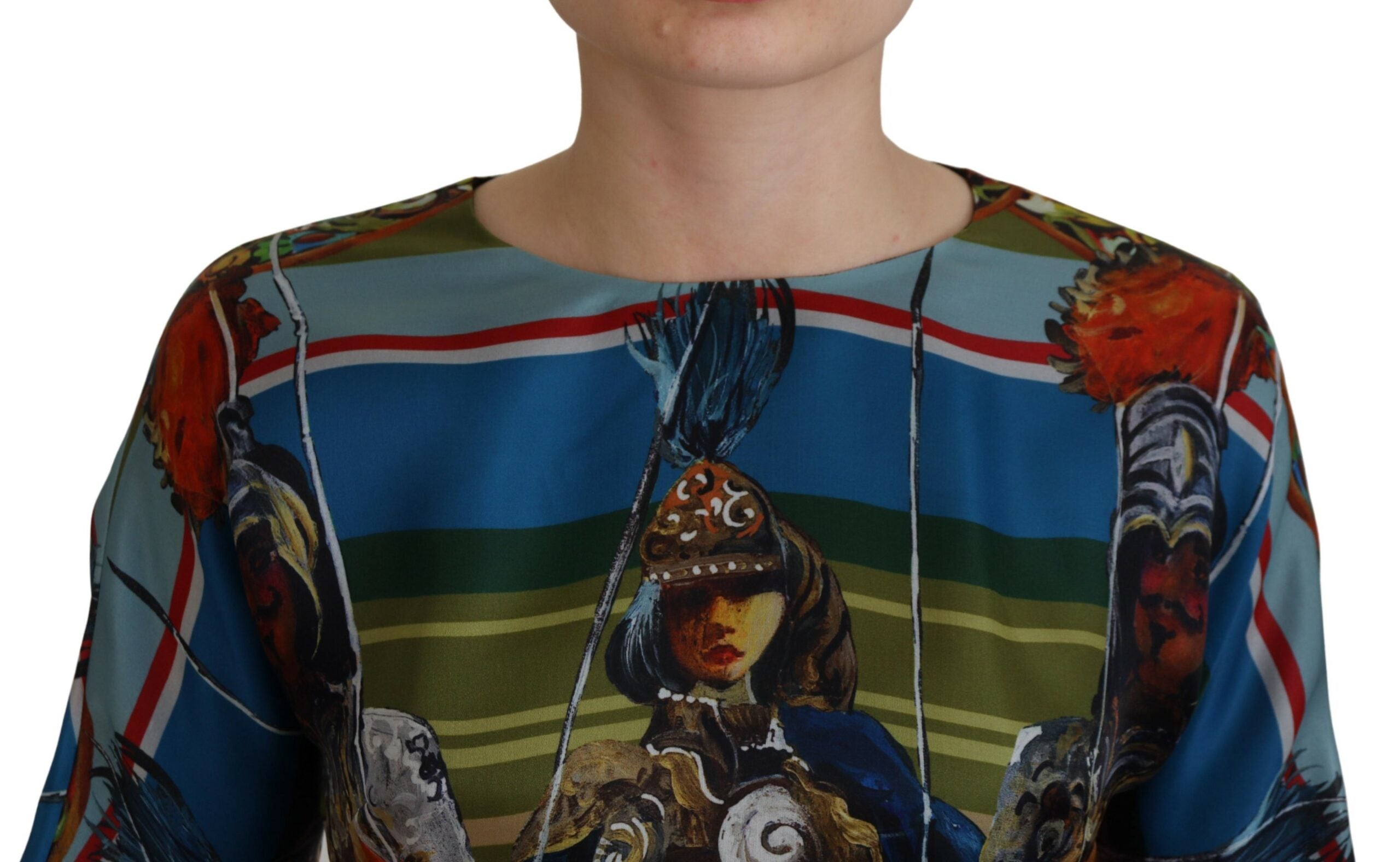 Dolce & Gabbana Multicolor Sicily Silk A-line Long Gown Women's Dress