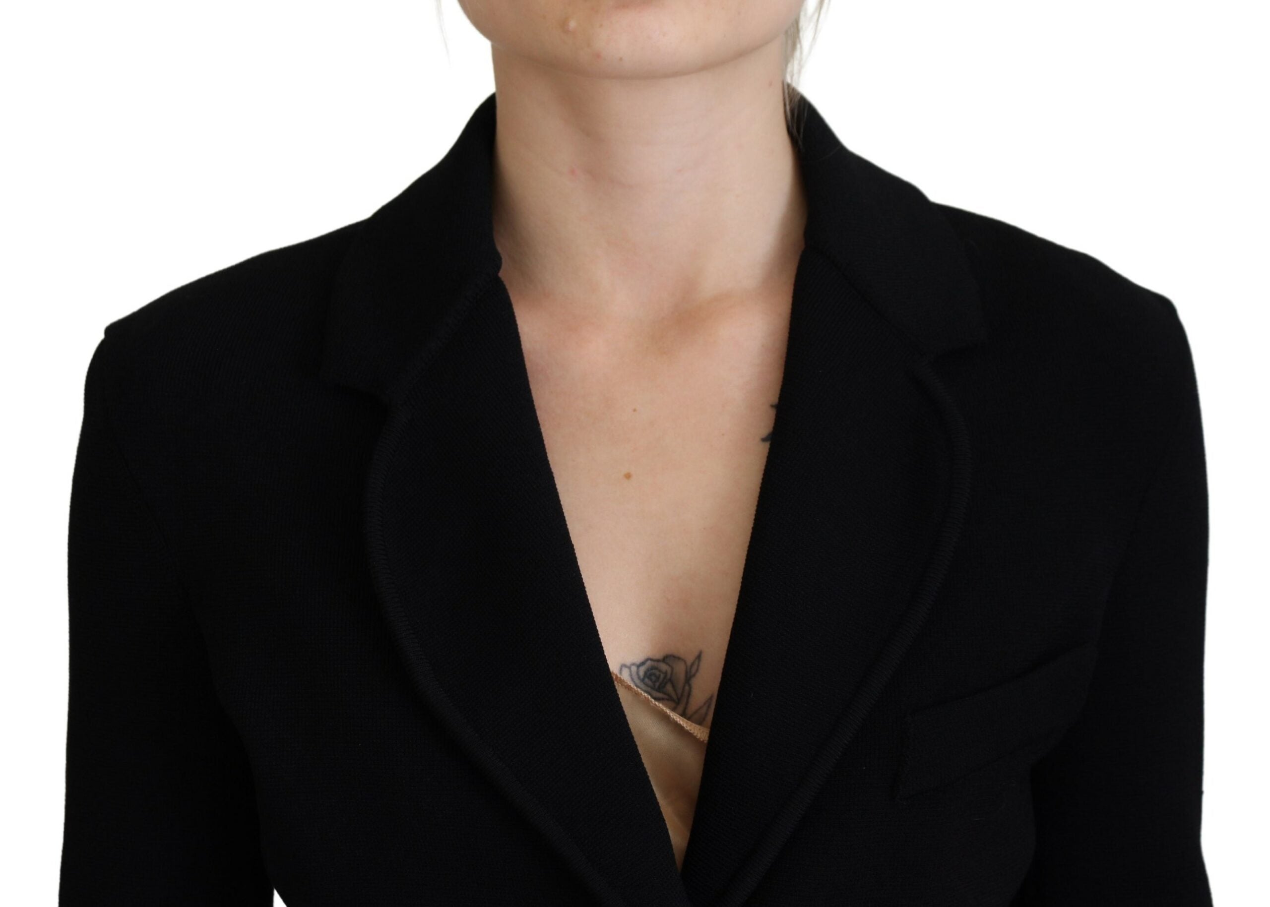 Dolce & Gabbana Black Button Cardigan Blazer Viscose Women's Jacket