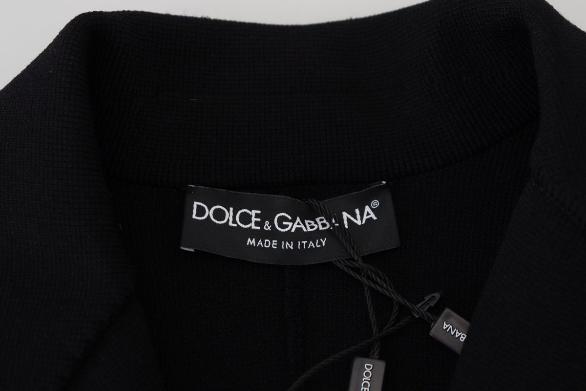 Dolce & Gabbana Black Button Cardigan Blazer Viscose Women's Jacket