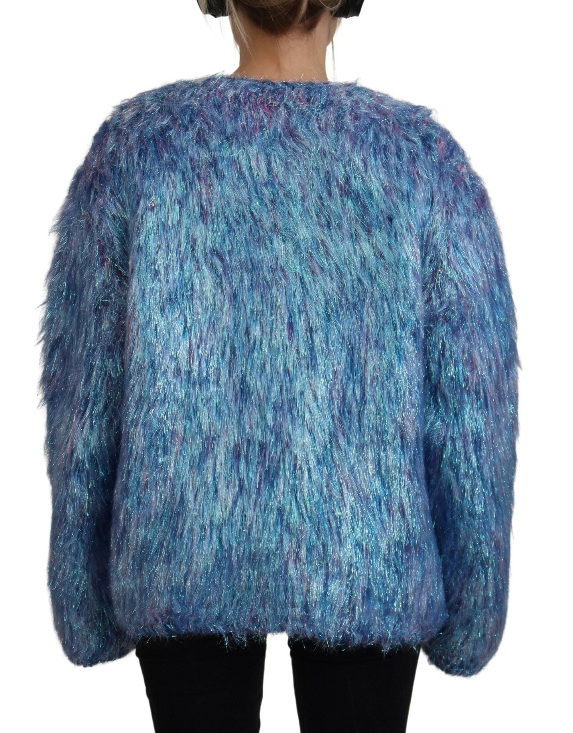 Dolce & Gabbana Multicolor Polyester Fringes Coat Women's Jacket