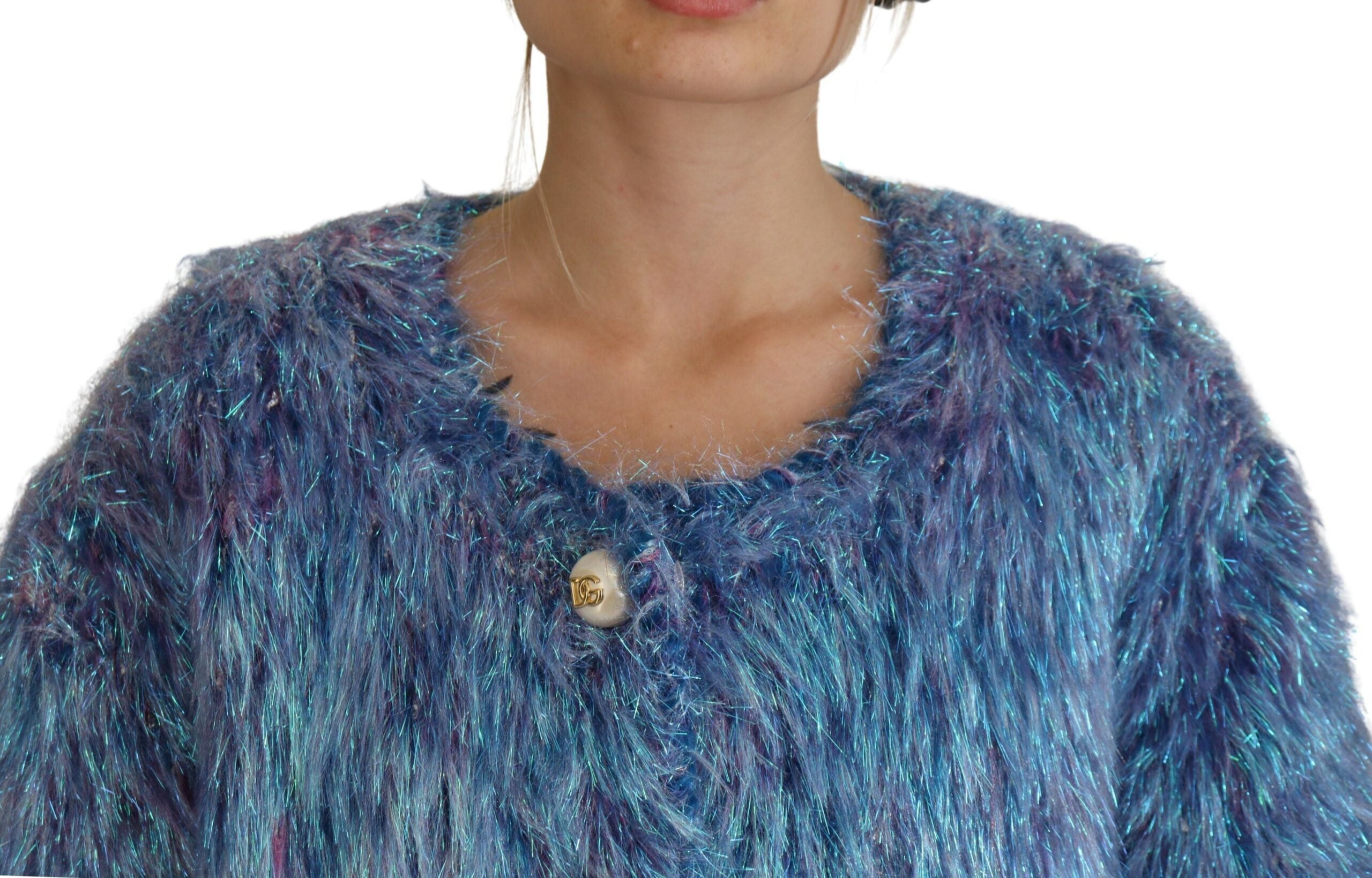 Dolce & Gabbana Multicolor Polyester Fringes Coat Women's Jacket