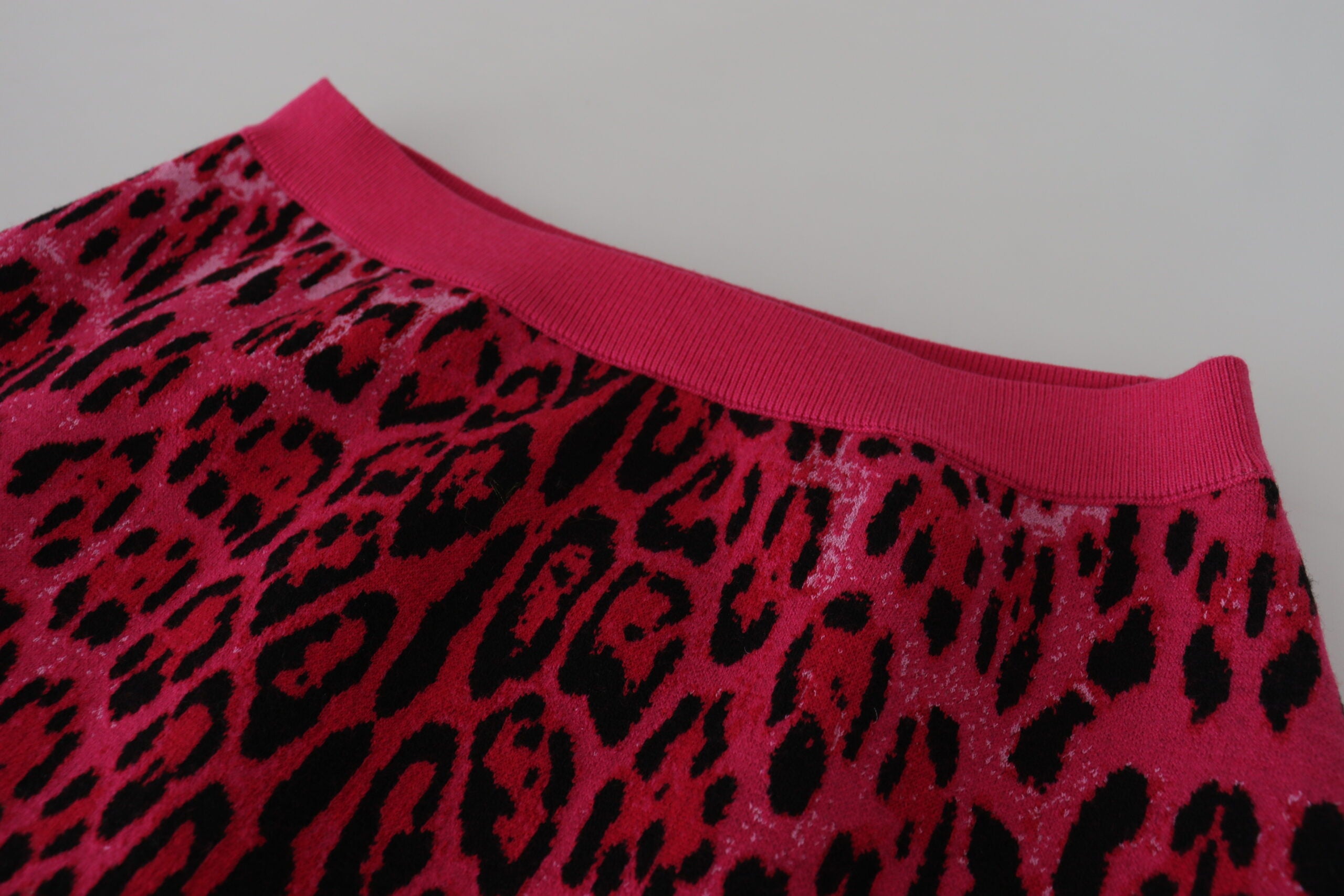 Dolce & Gabbana Pink Leopard High Waist A-line Mini Women's Skirt
