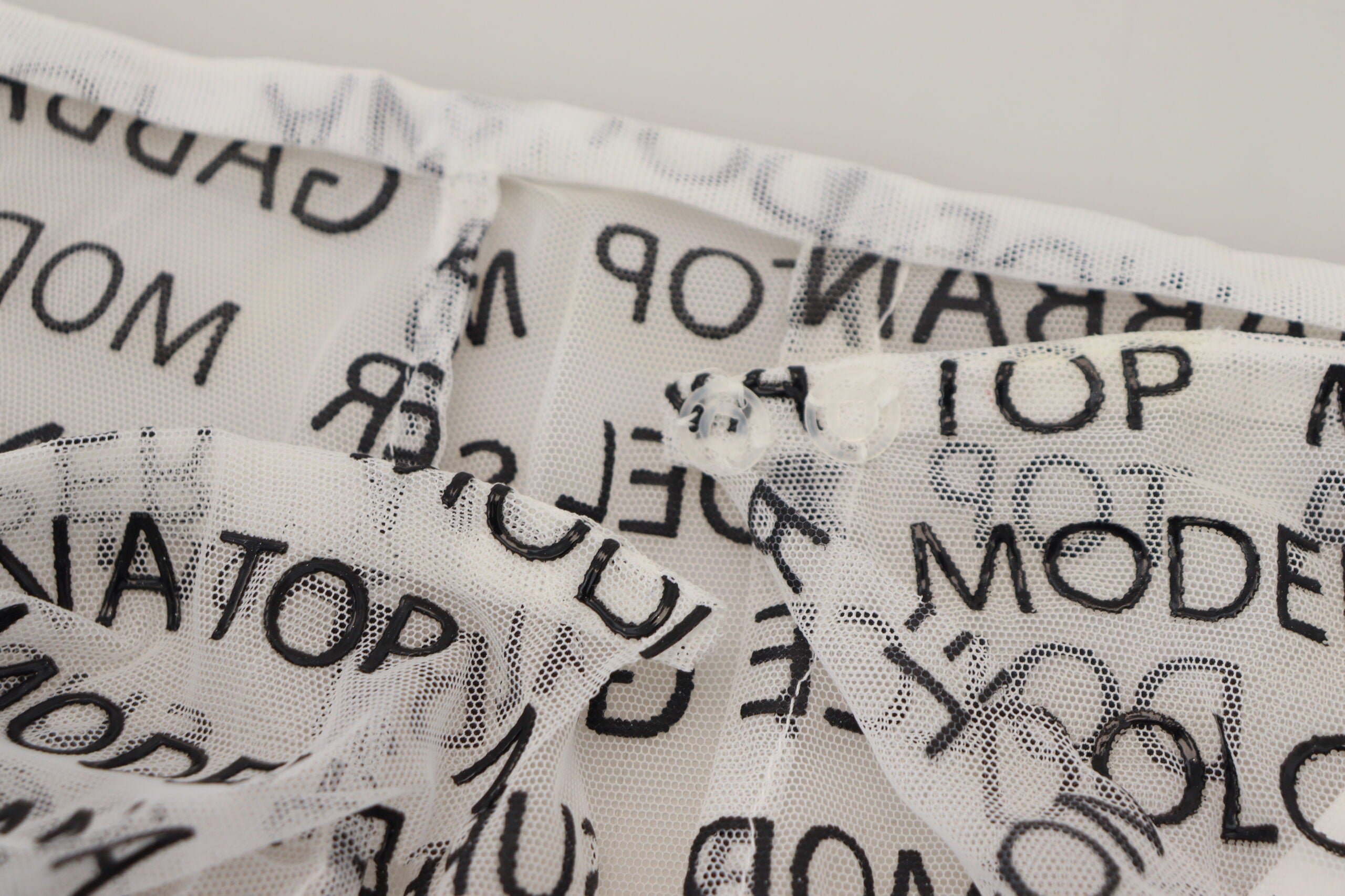Dolce & Gabbana White Logo See Through A-line Mini Women's Skirt