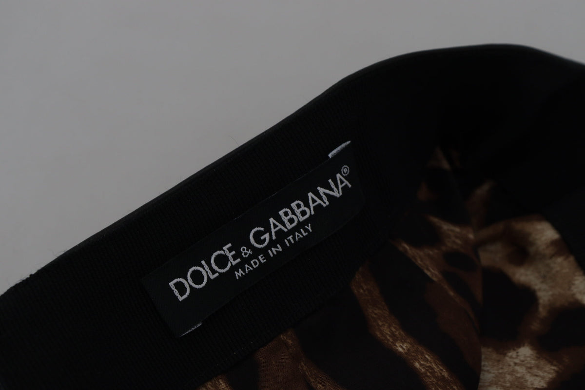 Dolce & Gabbana Black Lambskin Leather A-line Mini Women's Skirt