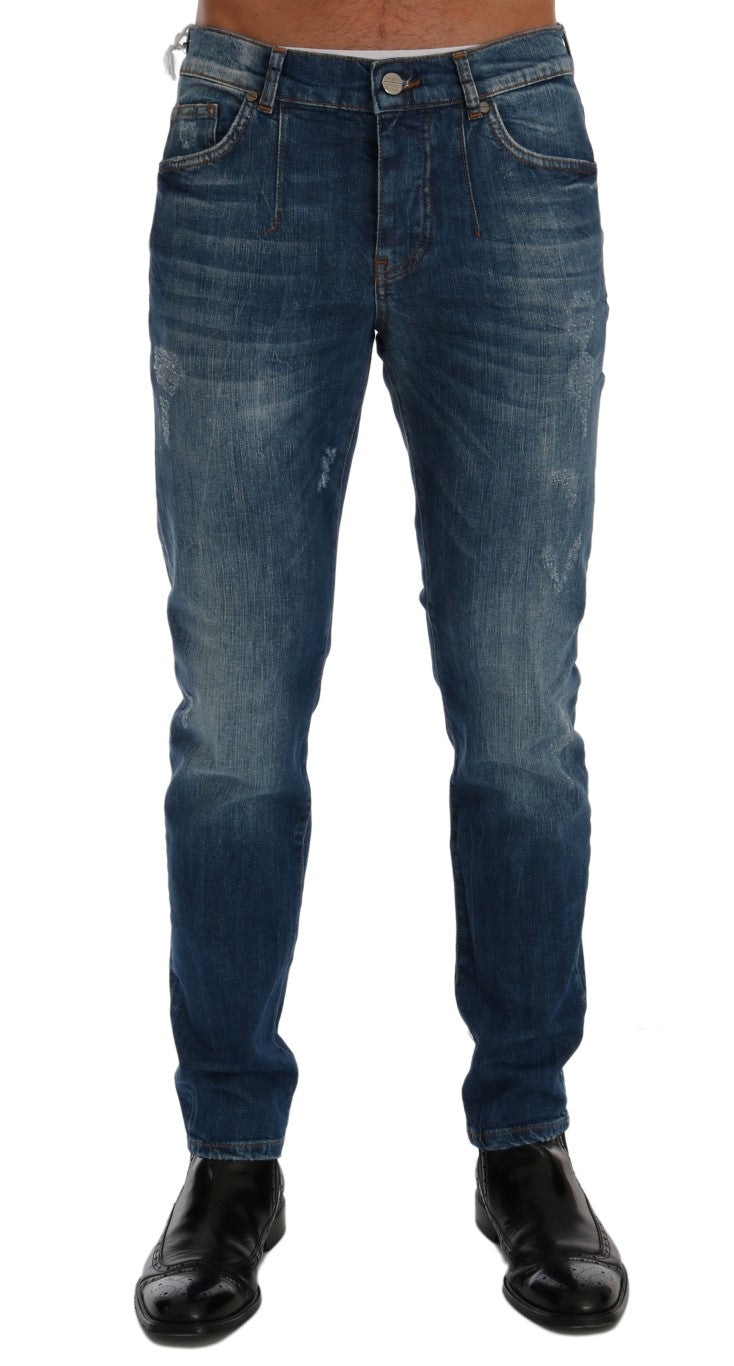 Frankie Morello Chic Slim Fit Blue Wash Men's Jeans