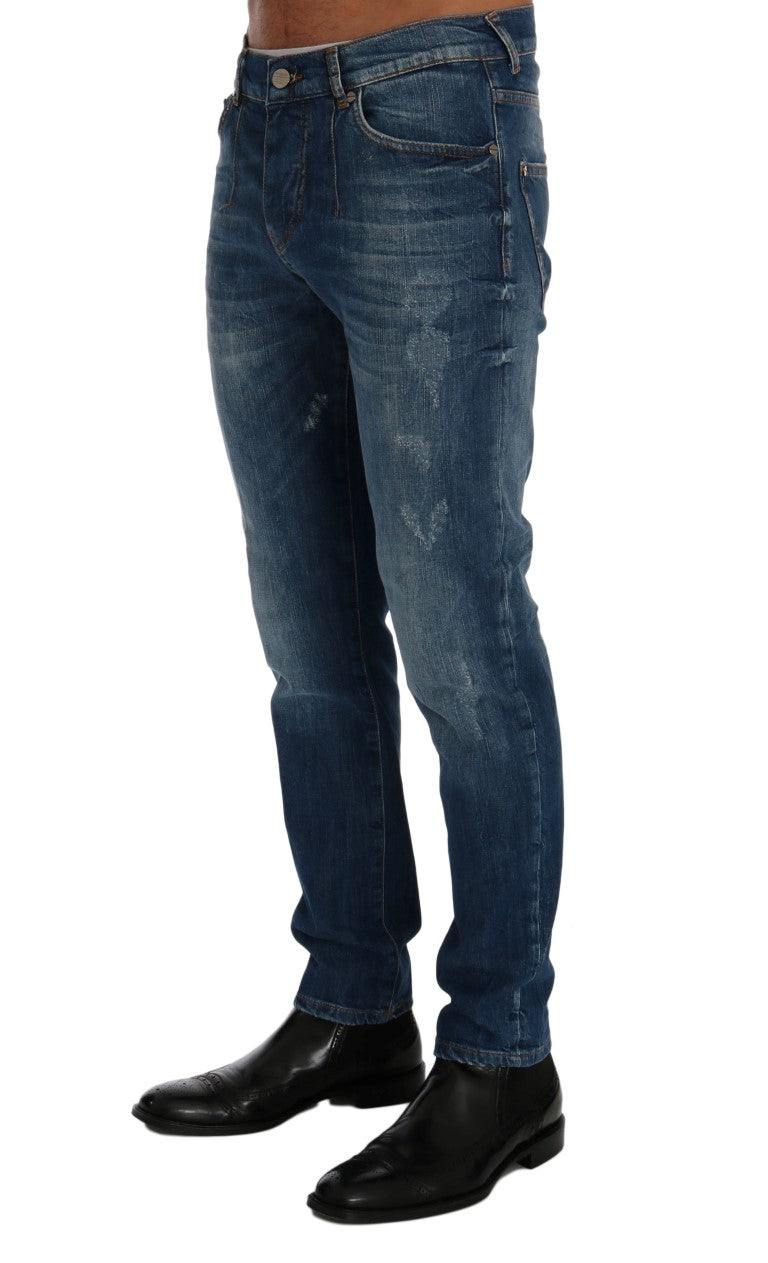 Frankie Morello Chic Slim Fit Blue Wash Men's Jeans