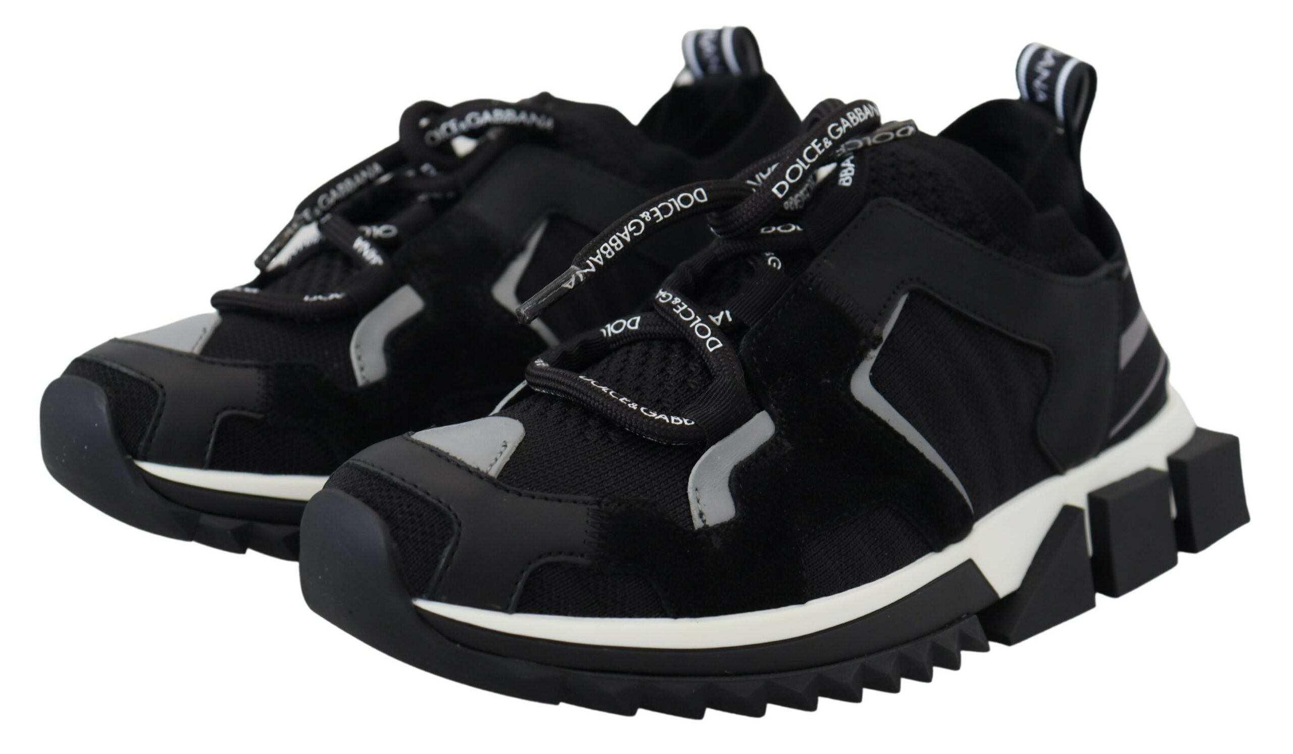 Dolce & Gabbana Black Mesh Sorrento Trekking Sneakers Women's Shoes
