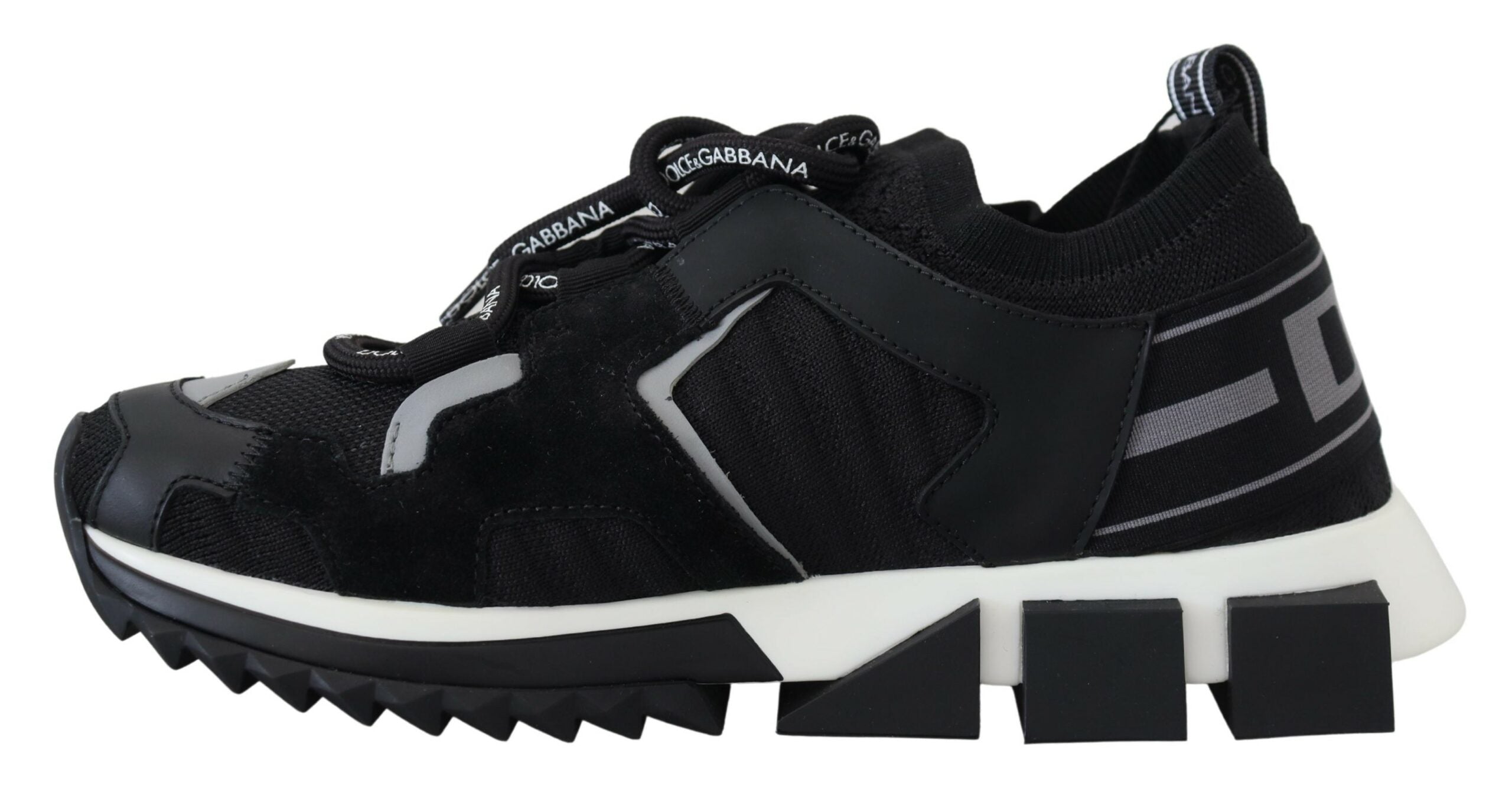 Dolce & Gabbana Black Mesh Sorrento Trekking Sneakers Women's Shoes