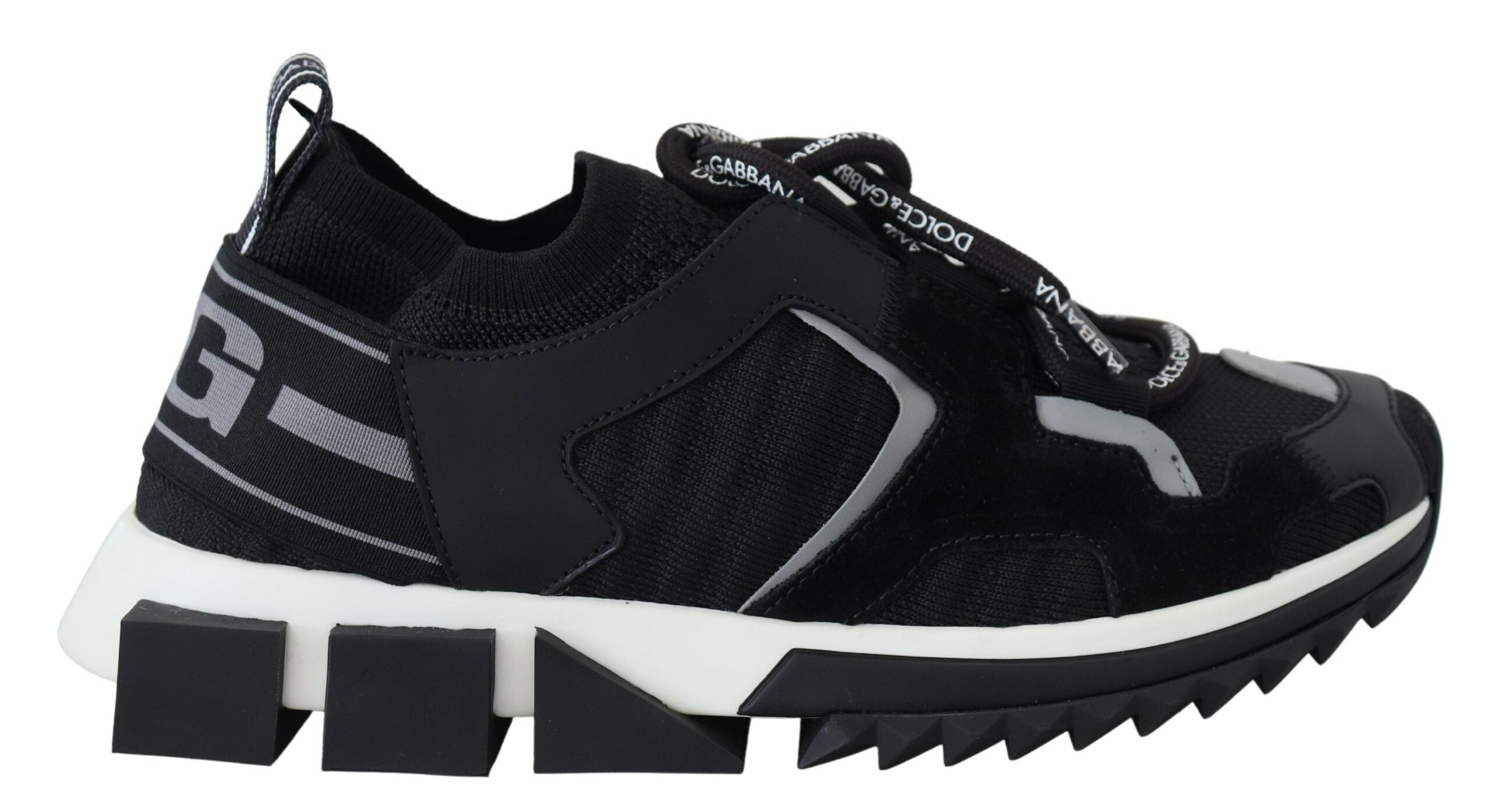 Dolce & Gabbana Black Mesh Sorrento Trekking Sneakers Women's Shoes