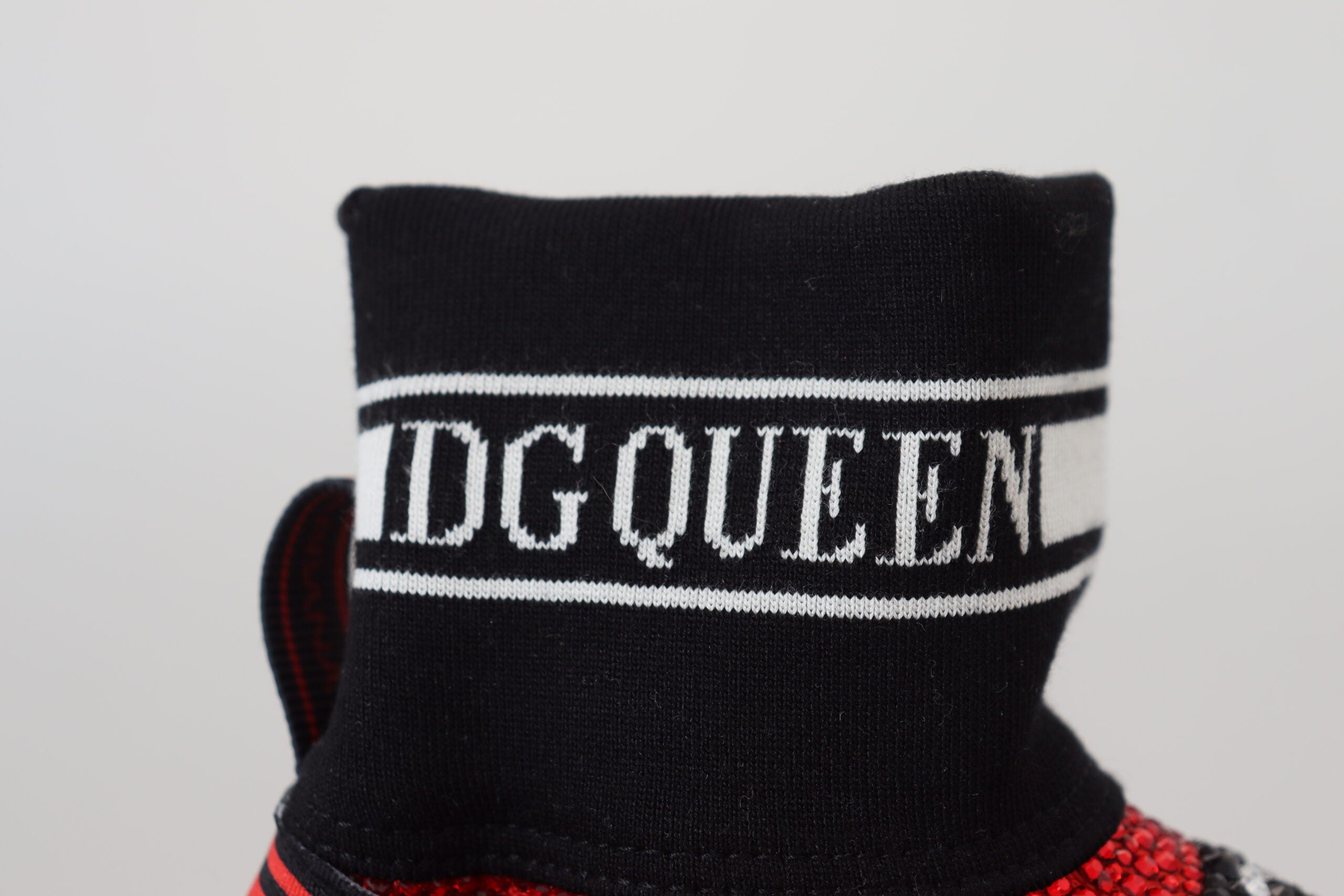 Dolce & Gabbana Red Bling Sorrento Sneakers Socks Women's Shoes