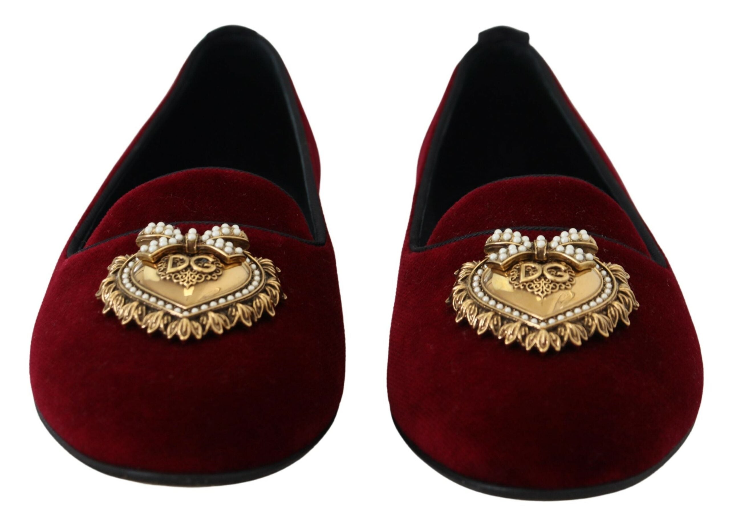 Dolce & Gabbana Bordeaux Velvet Devotion Women's Loafers