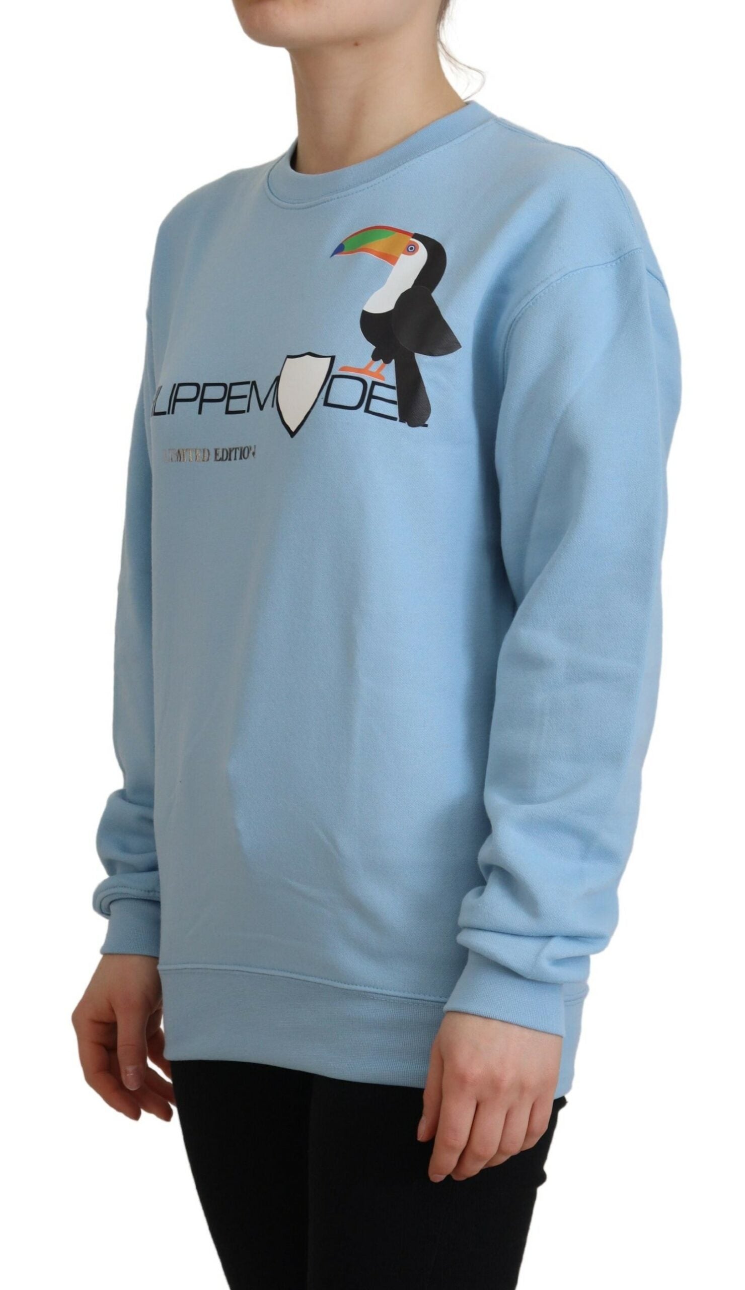 Philippe Model Light Blue Logo Printed Long Sleeves Women's Sweater