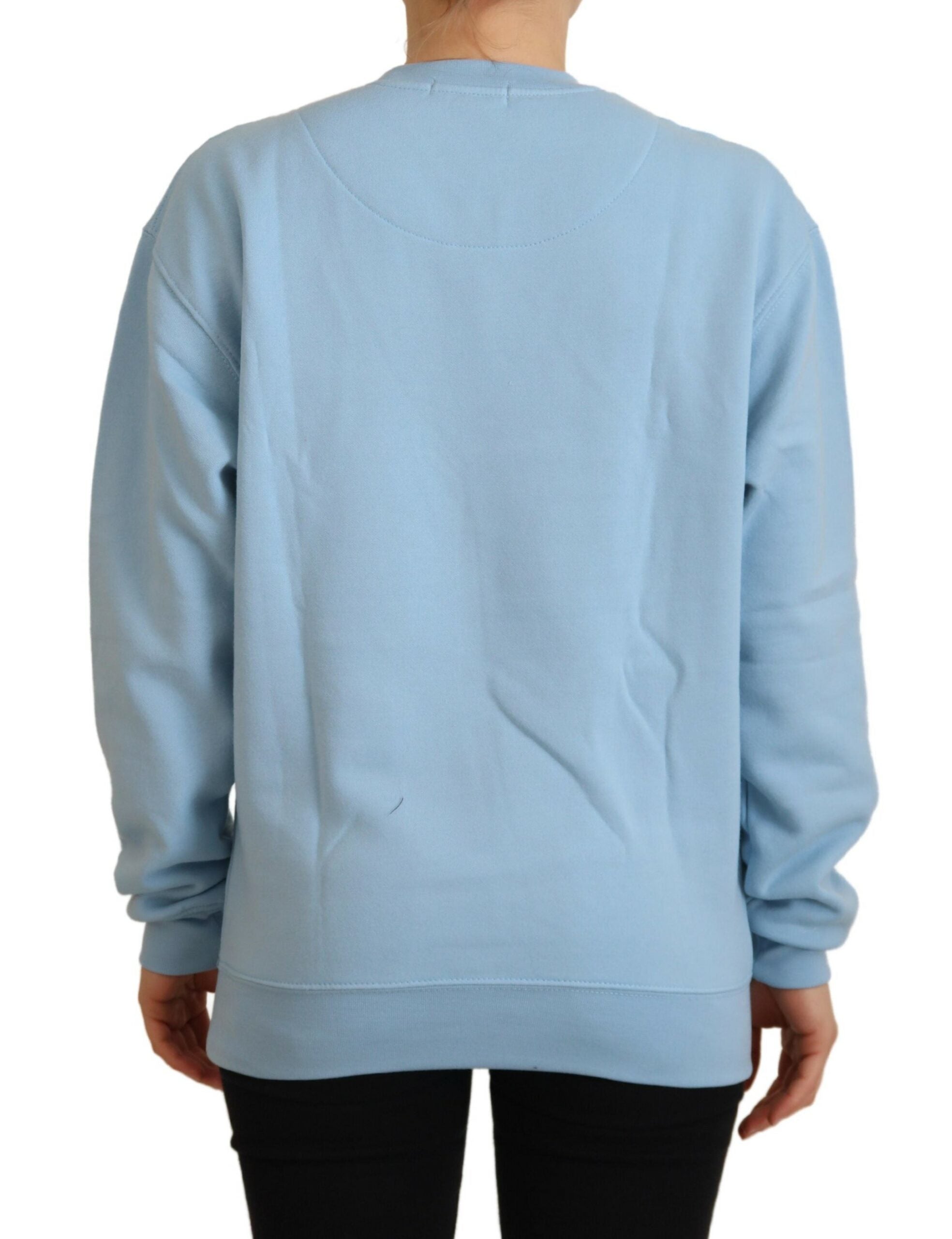 Philippe Model Light Blue Logo Printed Long Sleeves Women's Sweater