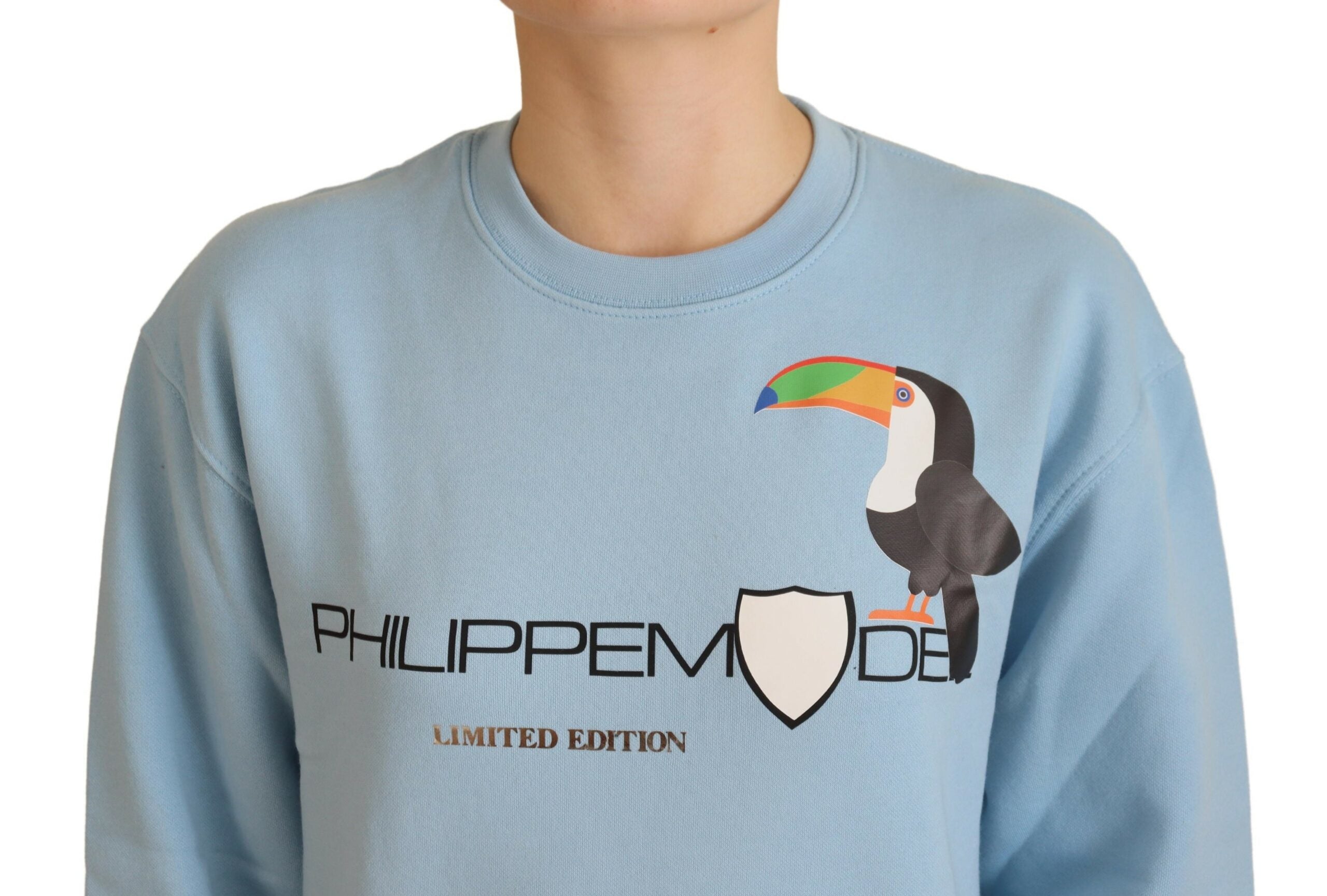 Philippe Model Light Blue Logo Printed Long Sleeves Women's Sweater