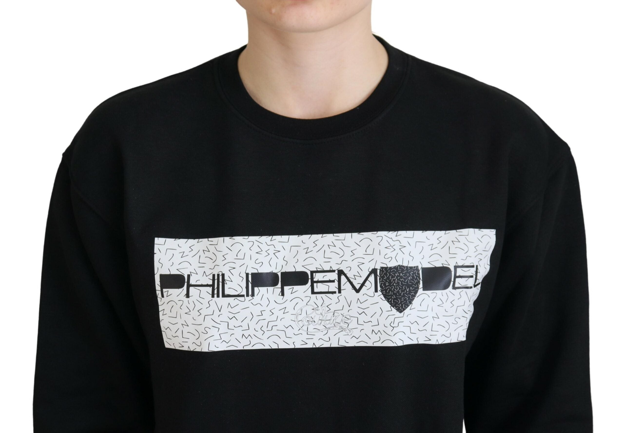 Philippe Model Black Printed Long Sleeves Pullover Women's Sweater