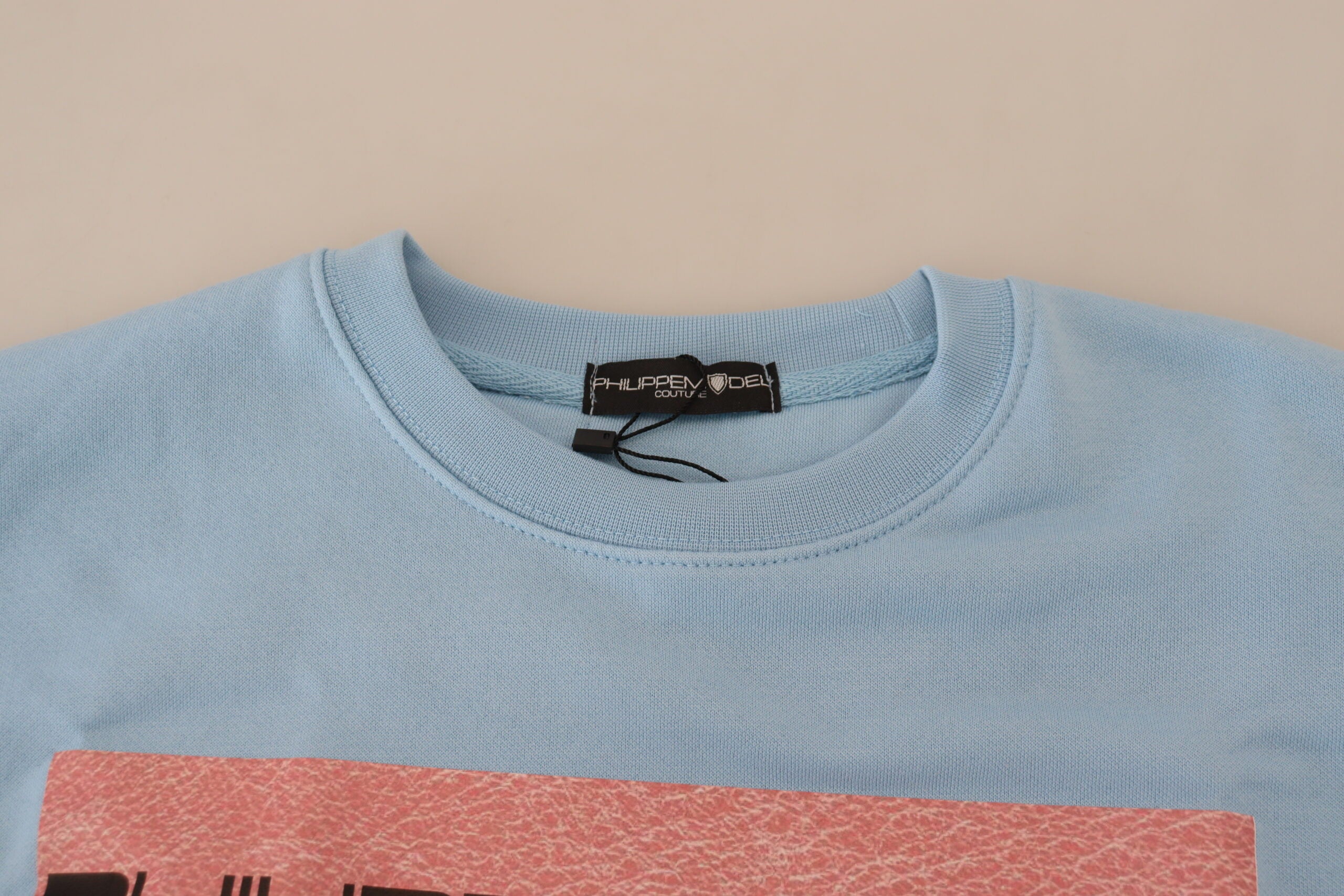 Philippe Model Light Blue Logo Printed Long Sleeves Women's Sweater