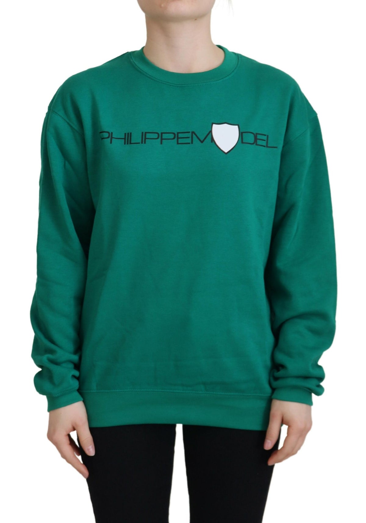 Philippe Model Green Printed Long Sleeves Pullover Women's Sweater