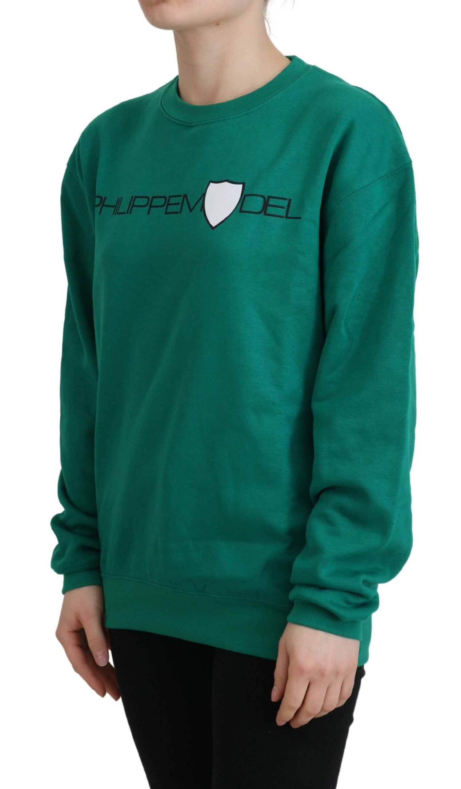 Philippe Model Green Printed Long Sleeves Pullover Women's Sweater