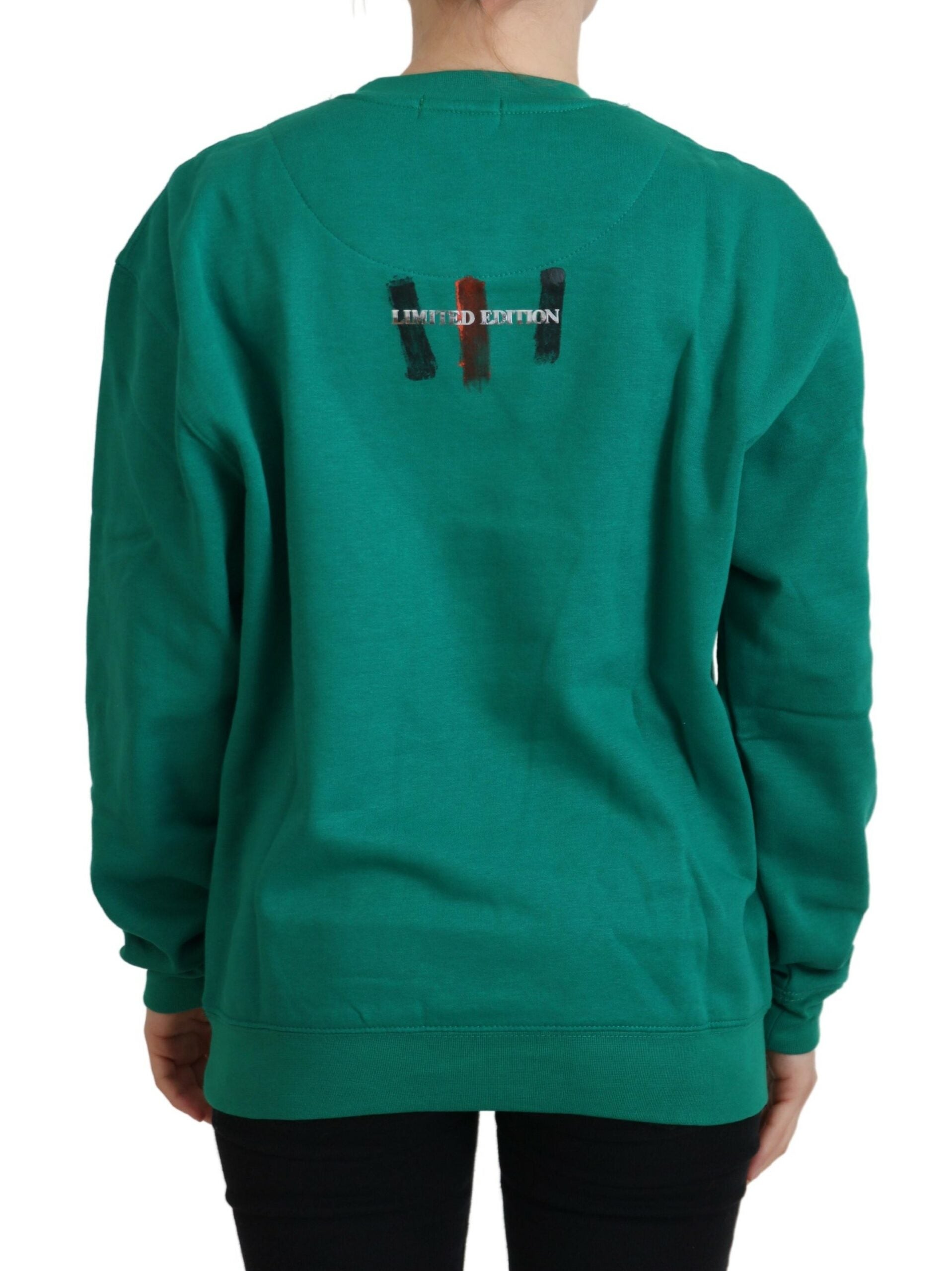Philippe Model Green Printed Long Sleeves Pullover Women's Sweater