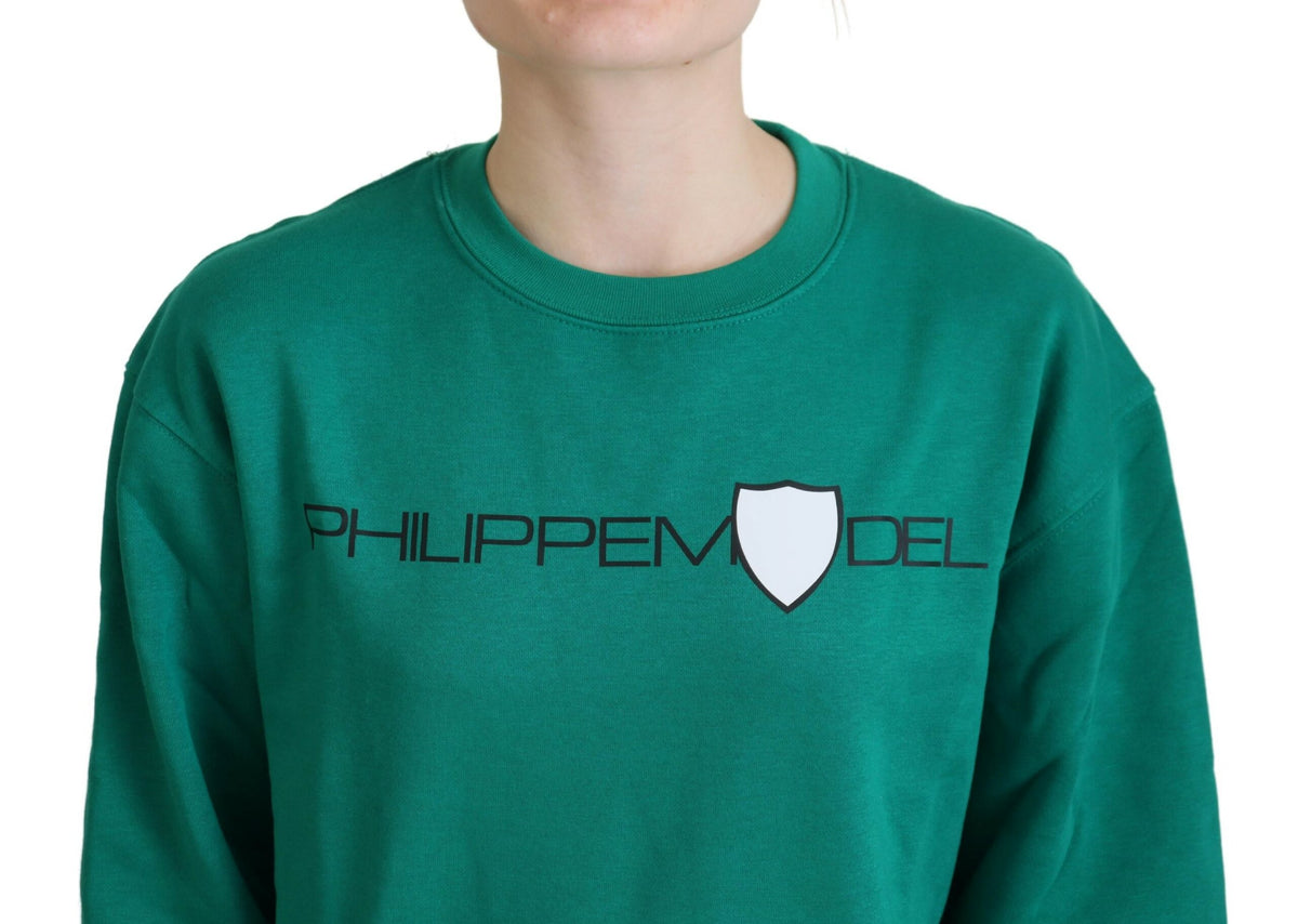 Philippe Model Green Printed Long Sleeves Pullover Women's Sweater
