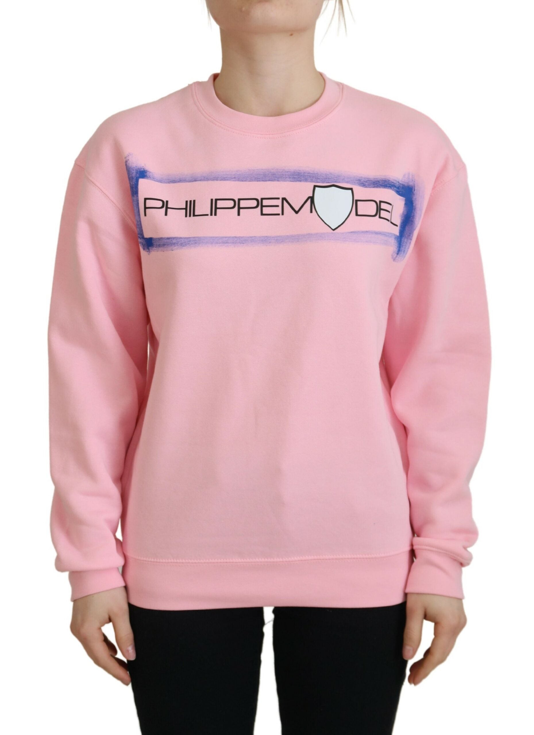 Philippe Model Pink Printed Long Sleeves Pullover Women's Sweater