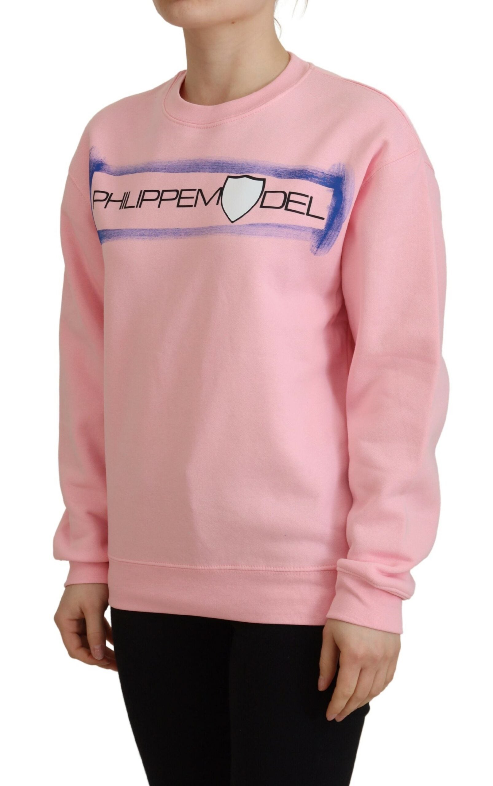 Philippe Model Pink Printed Long Sleeves Pullover Women's Sweater