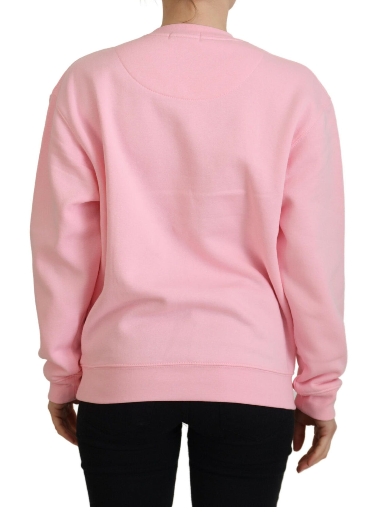 Philippe Model Pink Printed Long Sleeves Pullover Women's Sweater