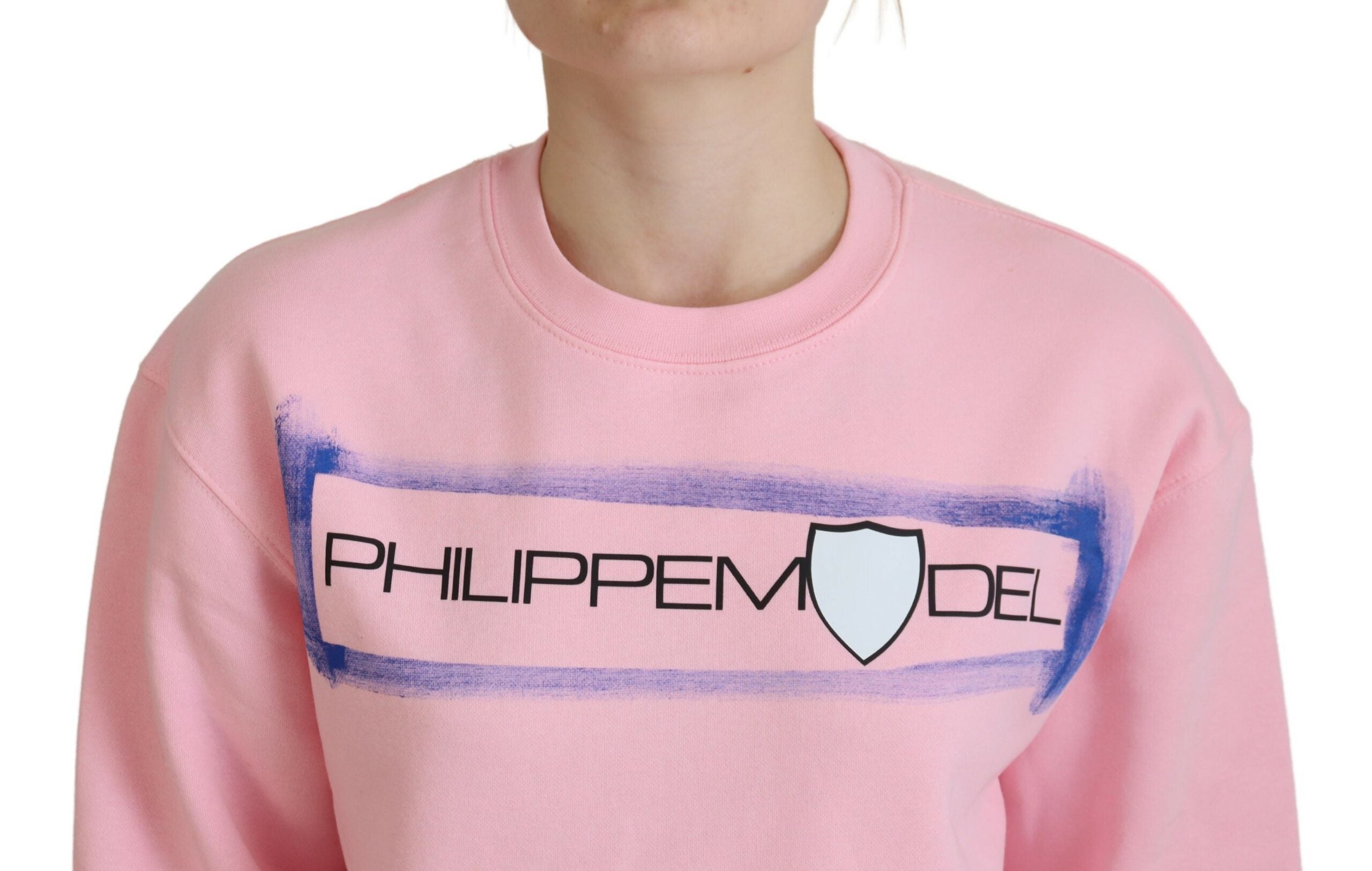 Philippe Model Pink Printed Long Sleeves Pullover Women's Sweater