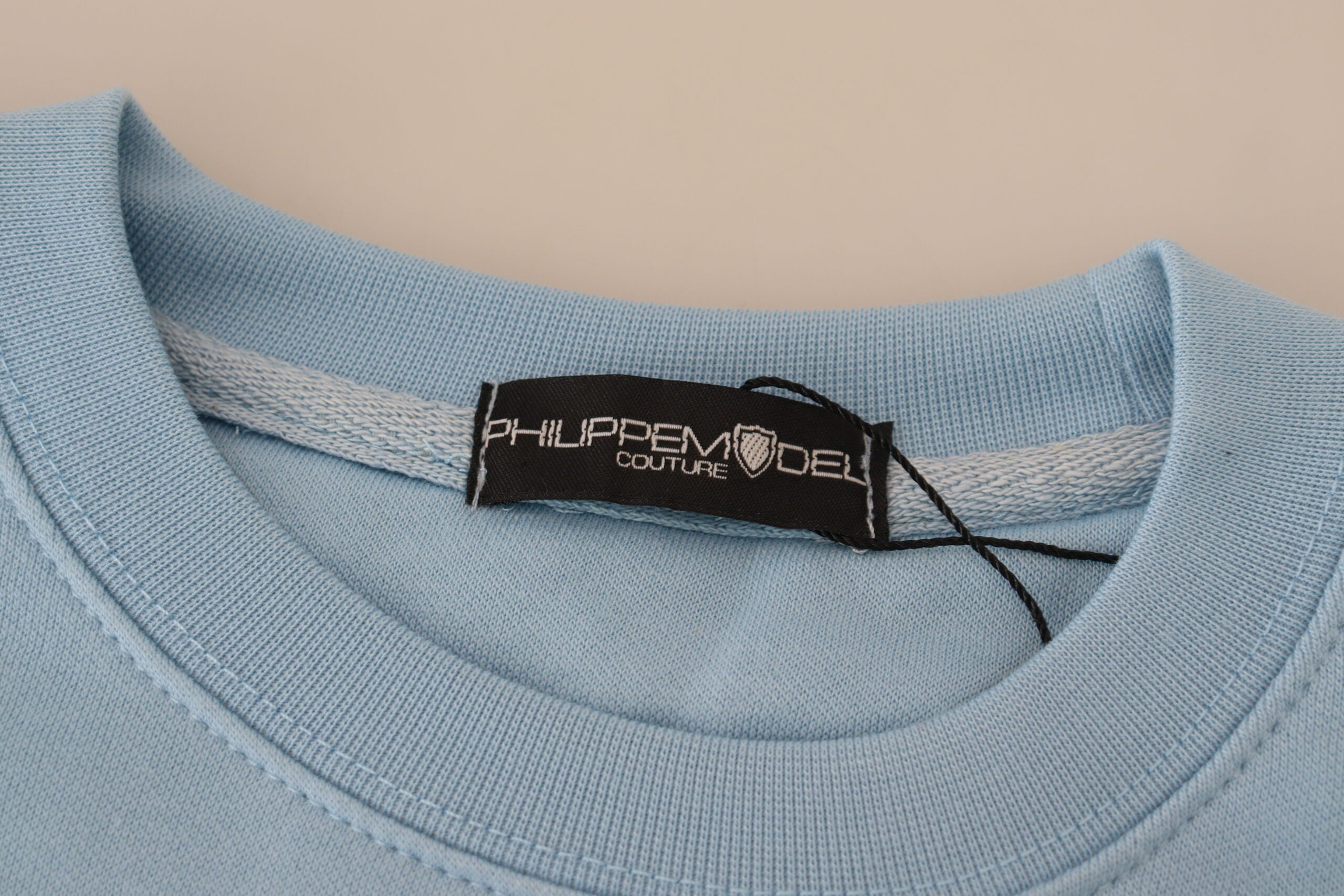 Philippe Model Light Blue Logo Printed Long Sleeves Women's Sweater