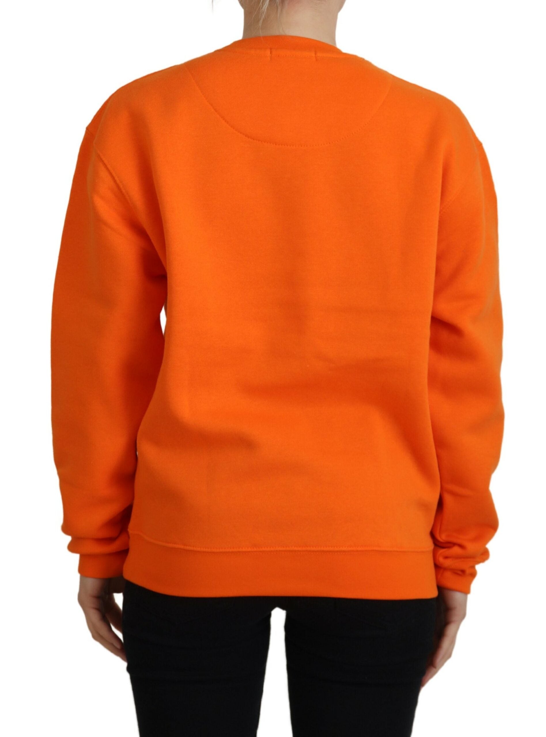 Philippe Model Orange Printed Long Sleeves Pullover Women's Sweater