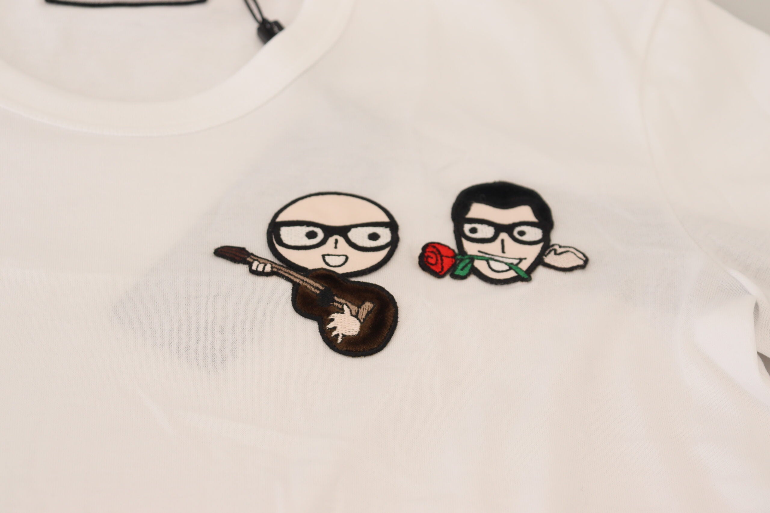Dolce & Gabbana White #dgfamily Crewneck Cotton Women's T-shirt
