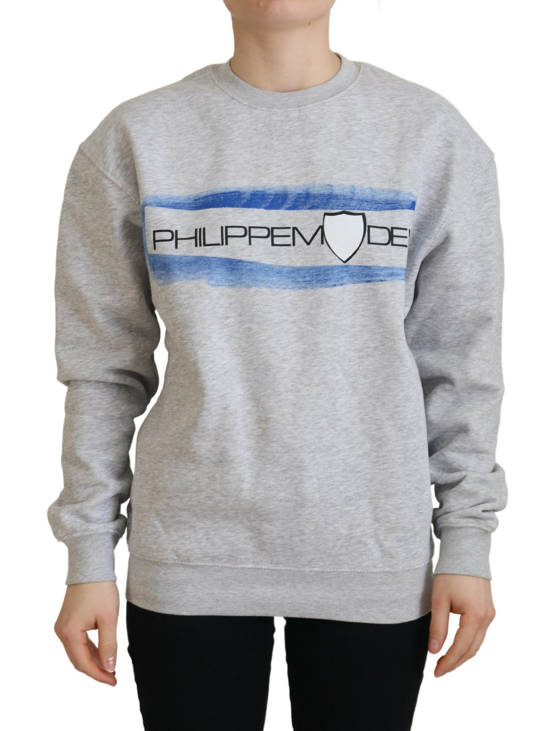 Philippe Model Gray Printed Long Sleeves Pullover Women's Sweater