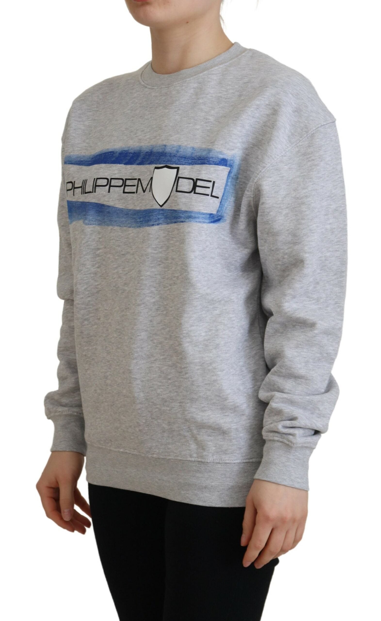 Philippe Model Gray Printed Long Sleeves Pullover Women's Sweater