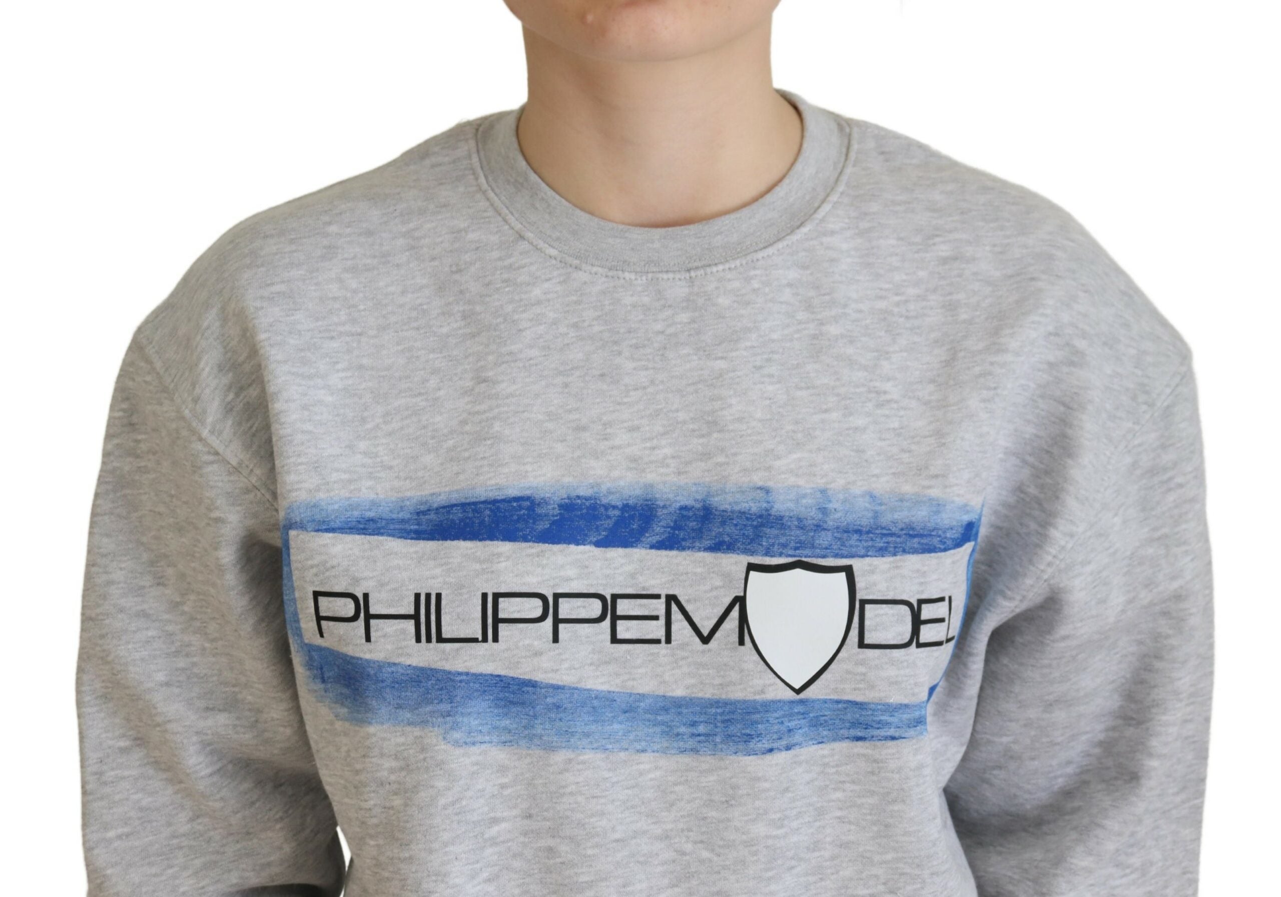 Philippe Model Gray Printed Long Sleeves Pullover Women's Sweater