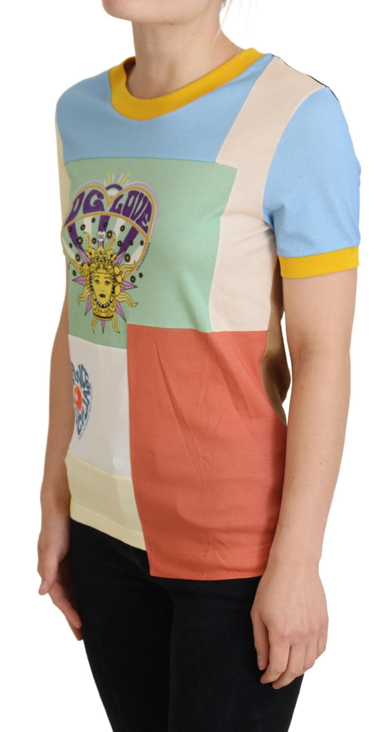 Dolce & Gabbana Multicolor Cotton DG Love Women's Patchwork
