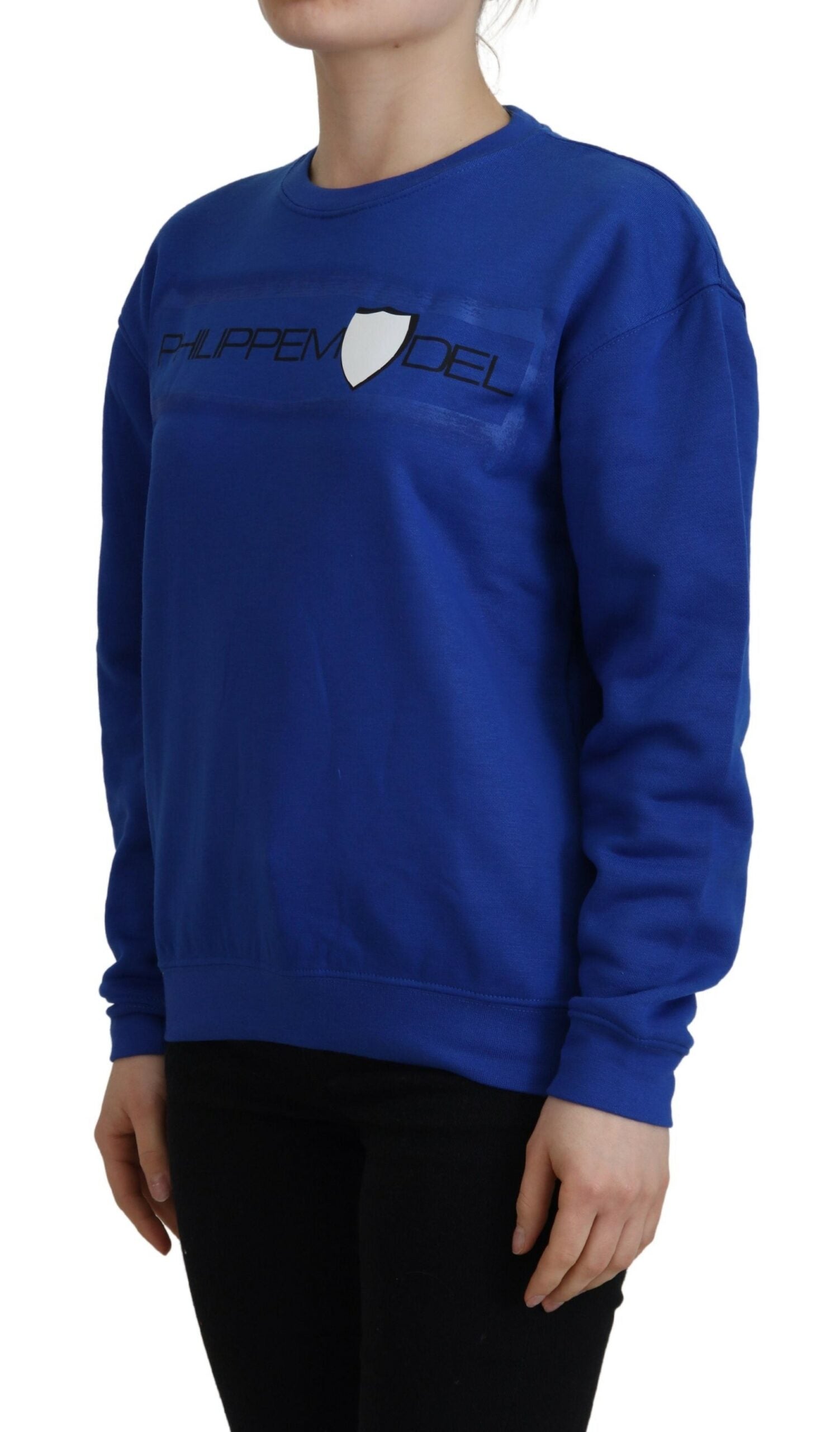 Philippe Model Blue Printed Long Sleeves Pullover Women's Sweater