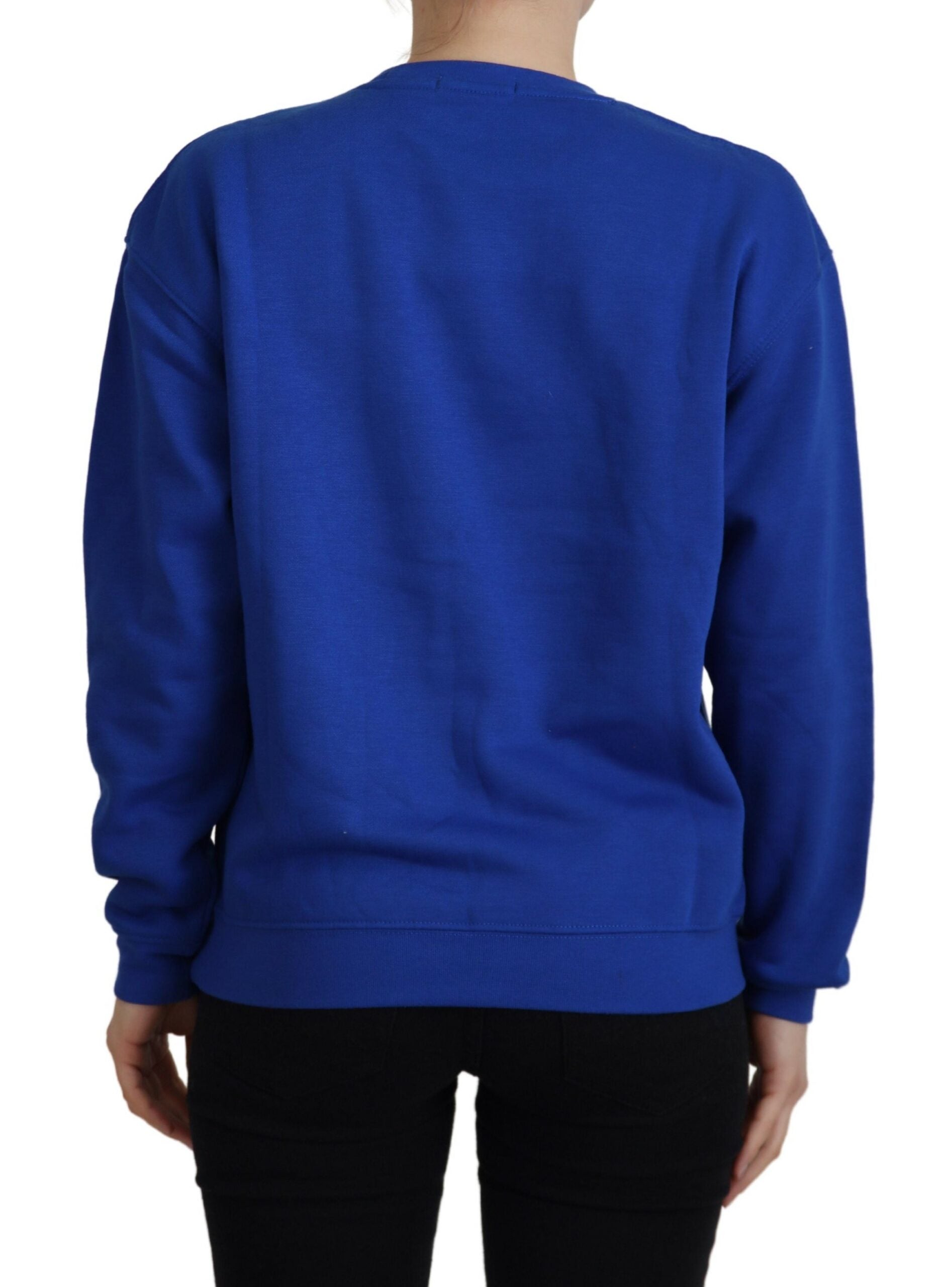 Philippe Model Blue Printed Long Sleeves Pullover Women's Sweater