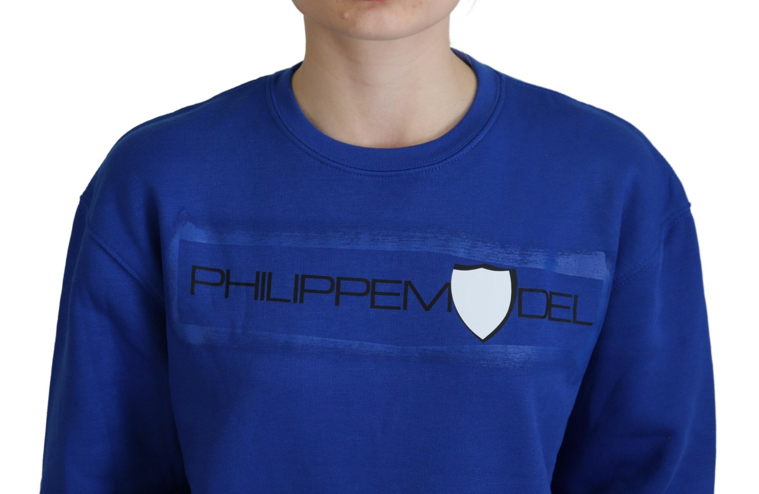 Philippe Model Blue Printed Long Sleeves Pullover Women's Sweater