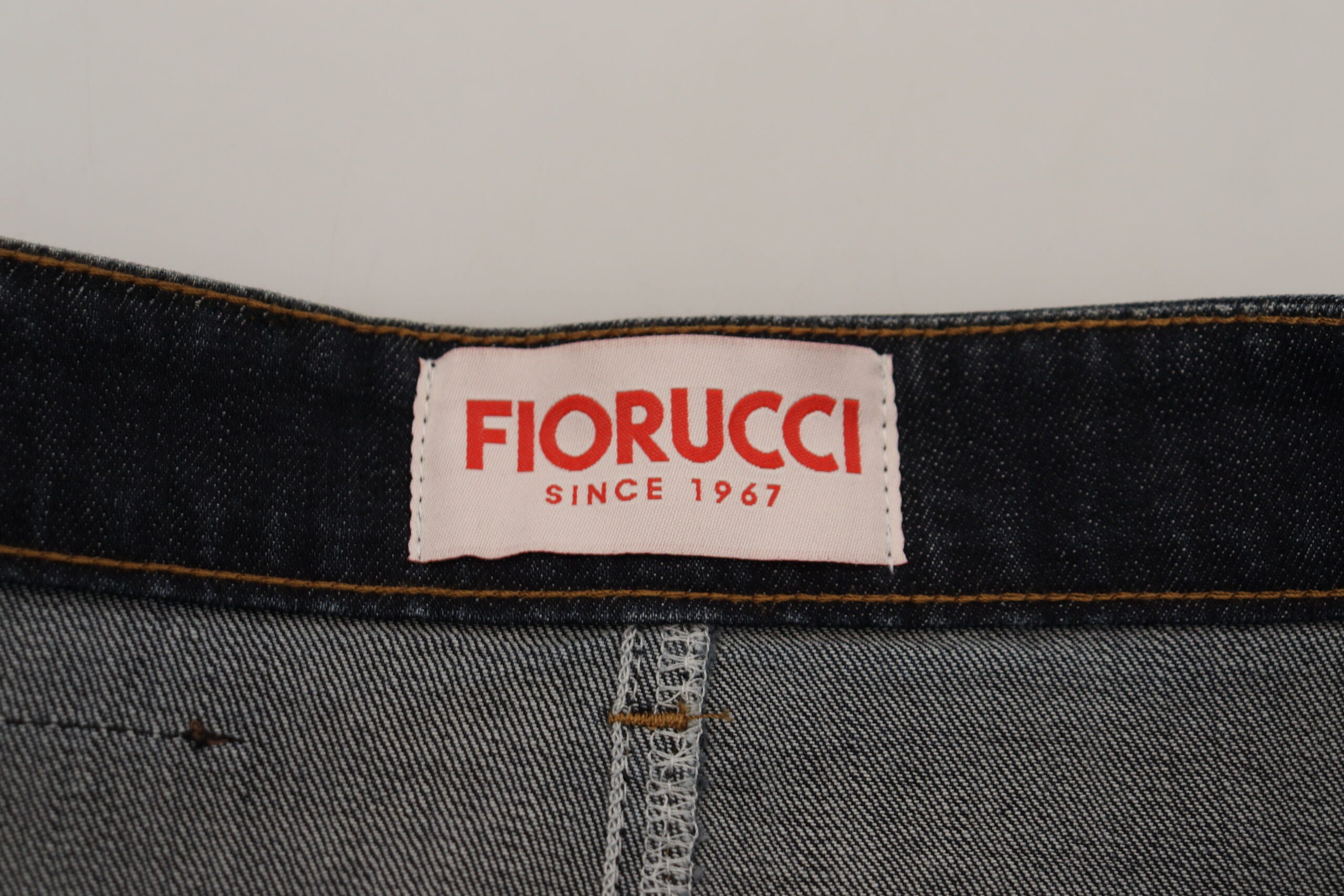 Fiorucci Dark Blue Washed Mid Waist Pencil Cut Denim Women's Skirt