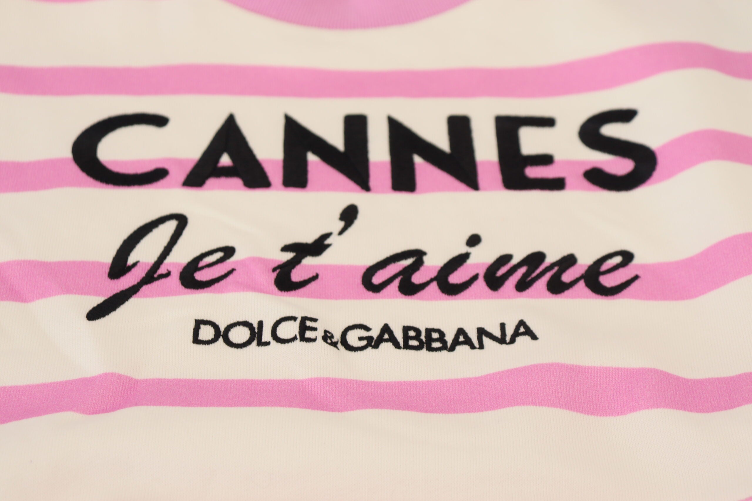 Dolce & Gabbana Exclusive Striped Cotton Crew Neck Women's Tee