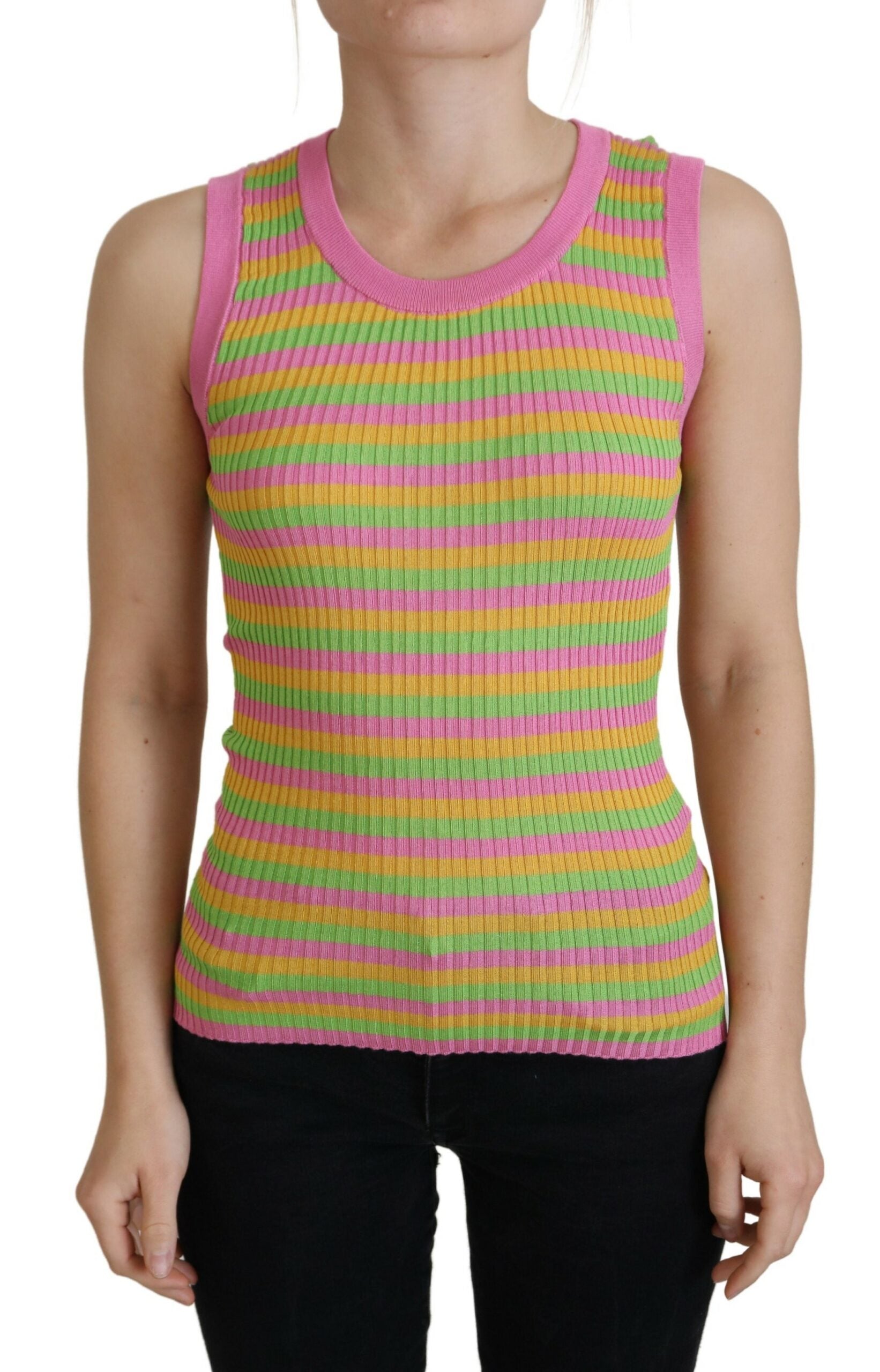 Dolce & Gabbana Elegant Silk Sleeveless Tank Top Women's Vest
