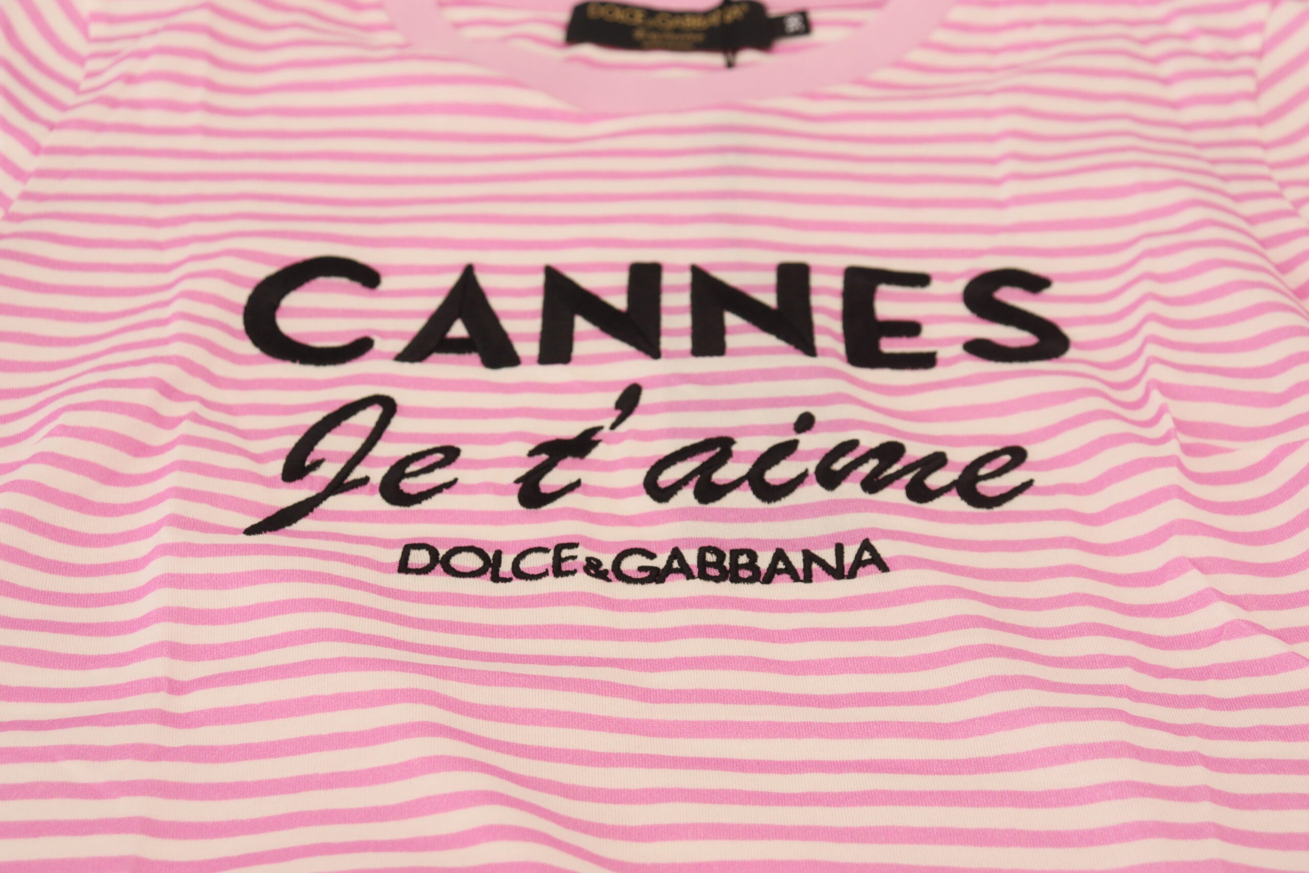 Dolce & Gabbana Exclusive Striped Love Affair Cotton Women's Tee